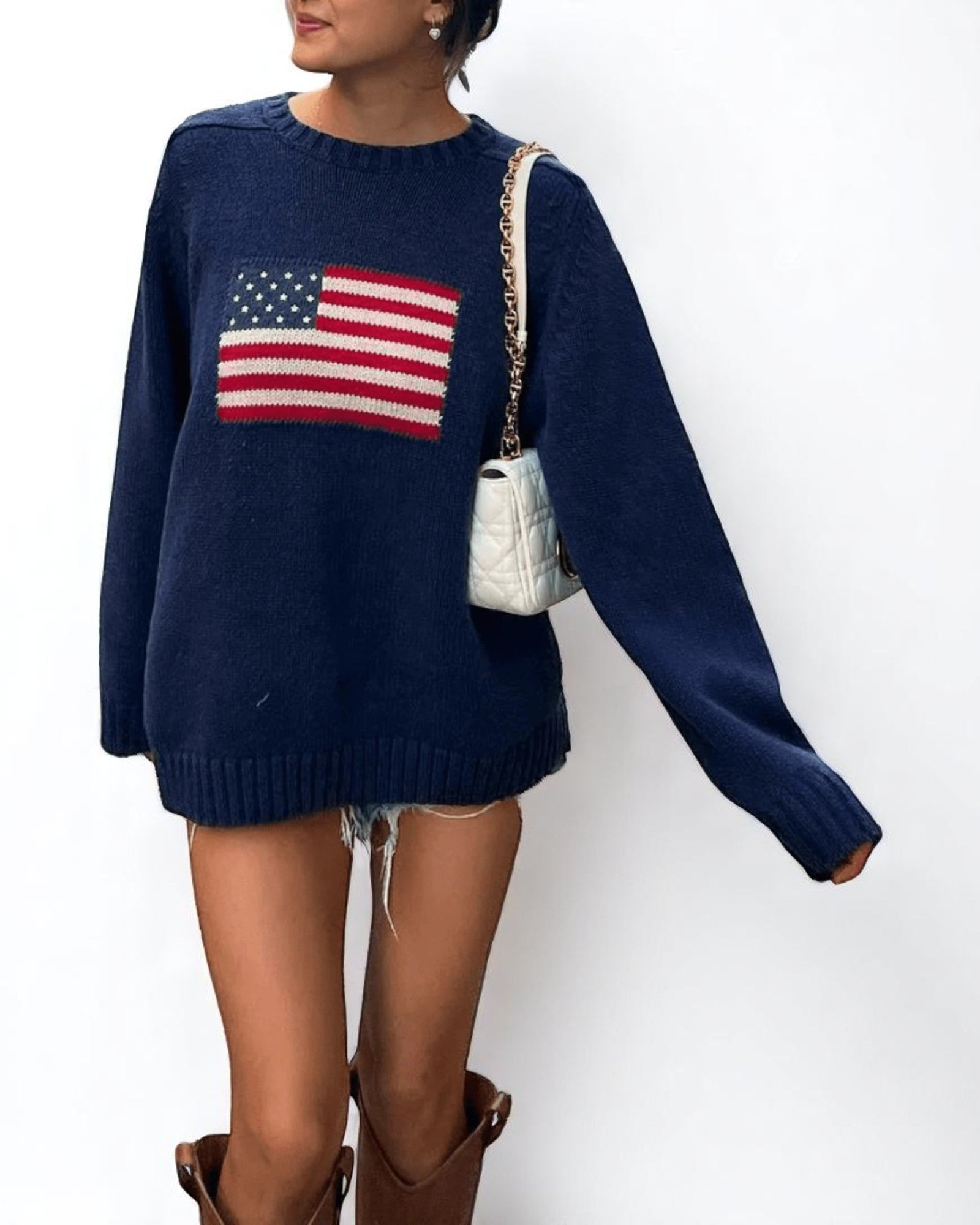 Marine Pullover USA Flagge