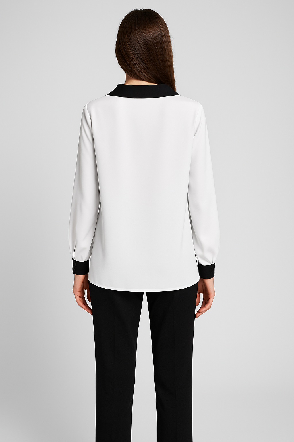 Kontrastkragen Bluse