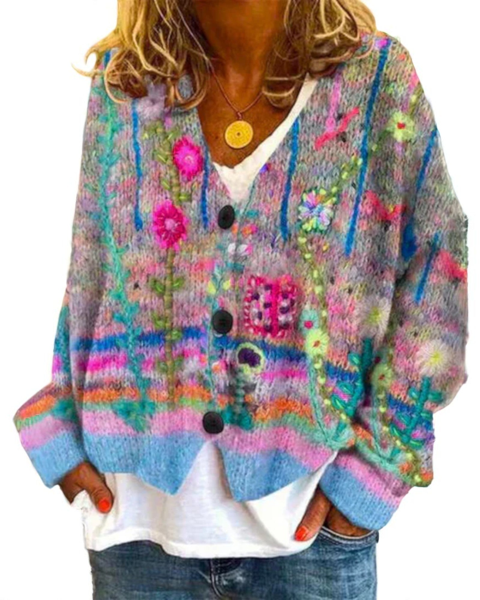 Selena Bunter Boho-Cardigan