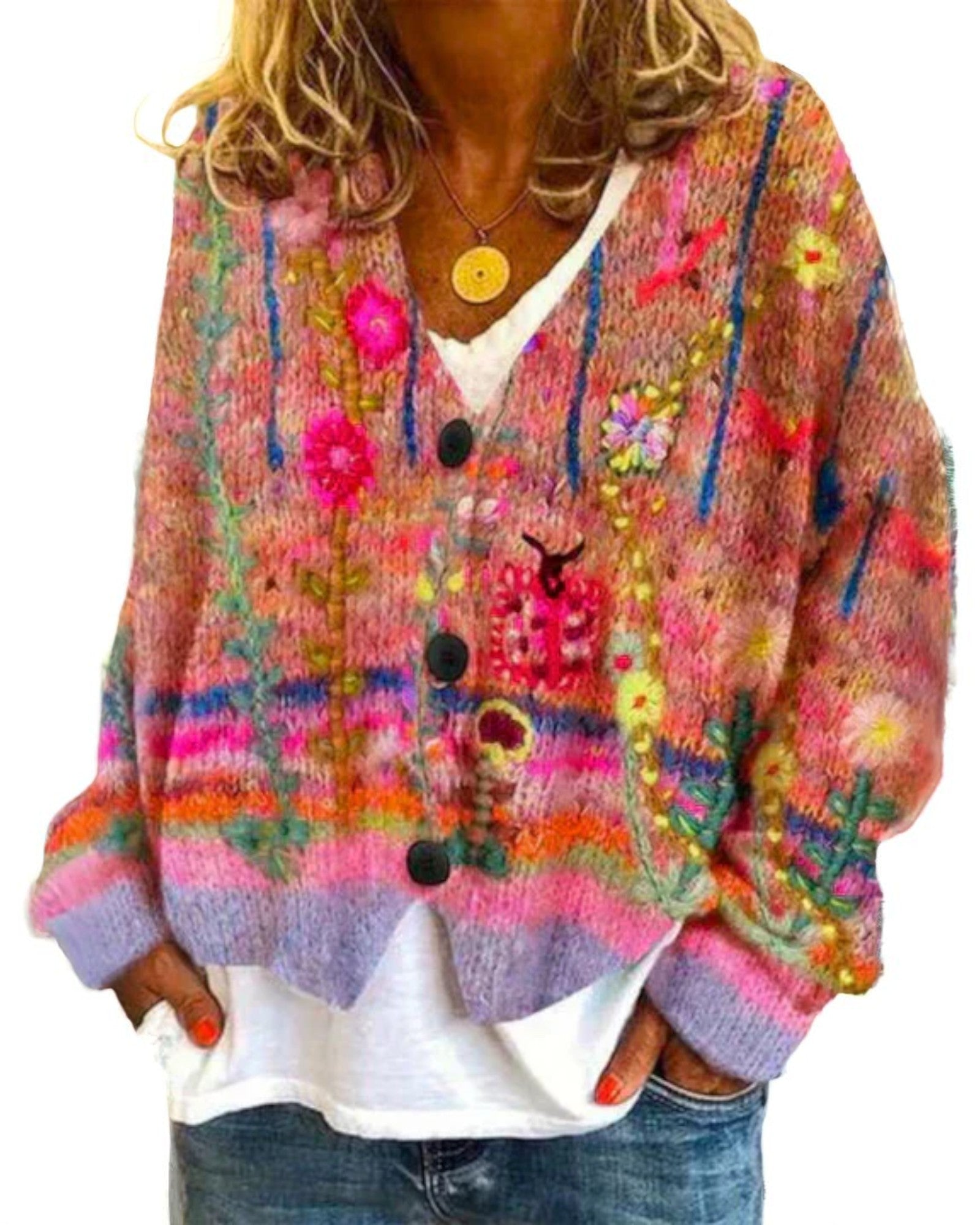 Selena Bunter Boho-Cardigan