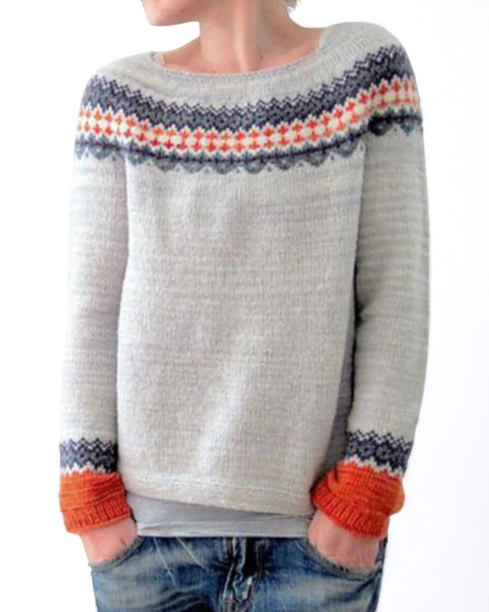 Melina Bequemer norwegische Pullover