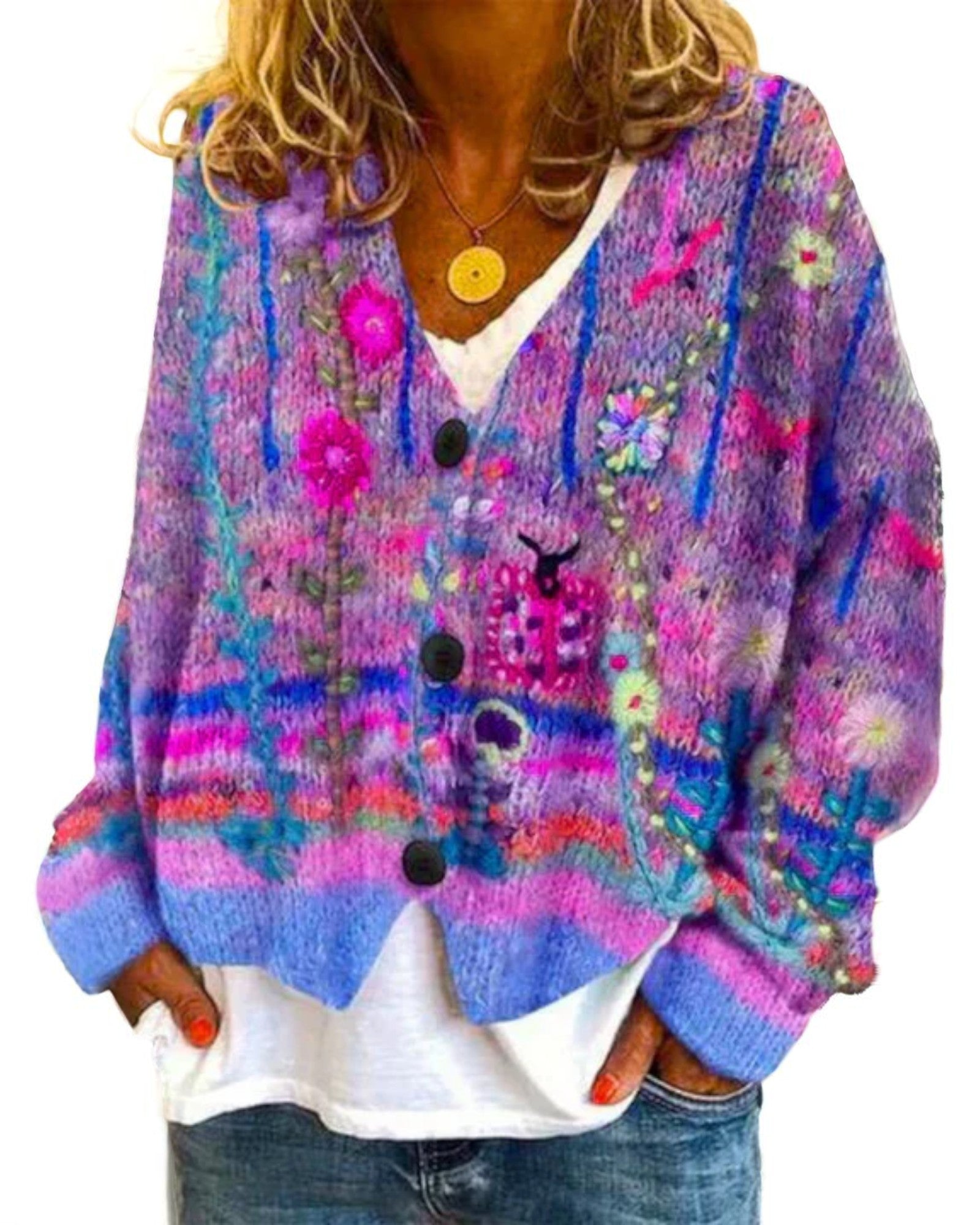Selena Bunter Boho-Cardigan