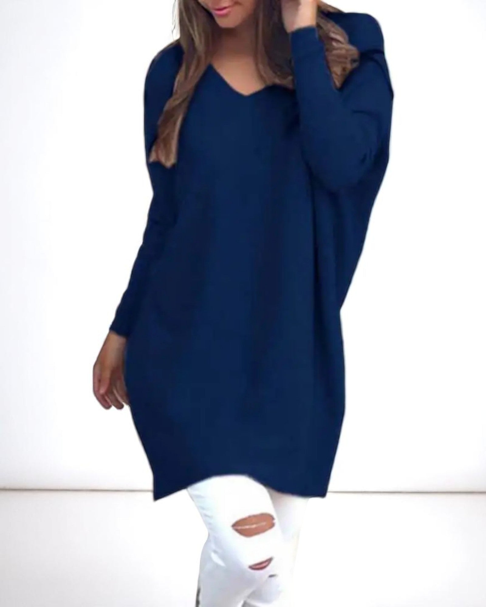 Cornelia Übergroßer V-Ausschnitt Pullover
