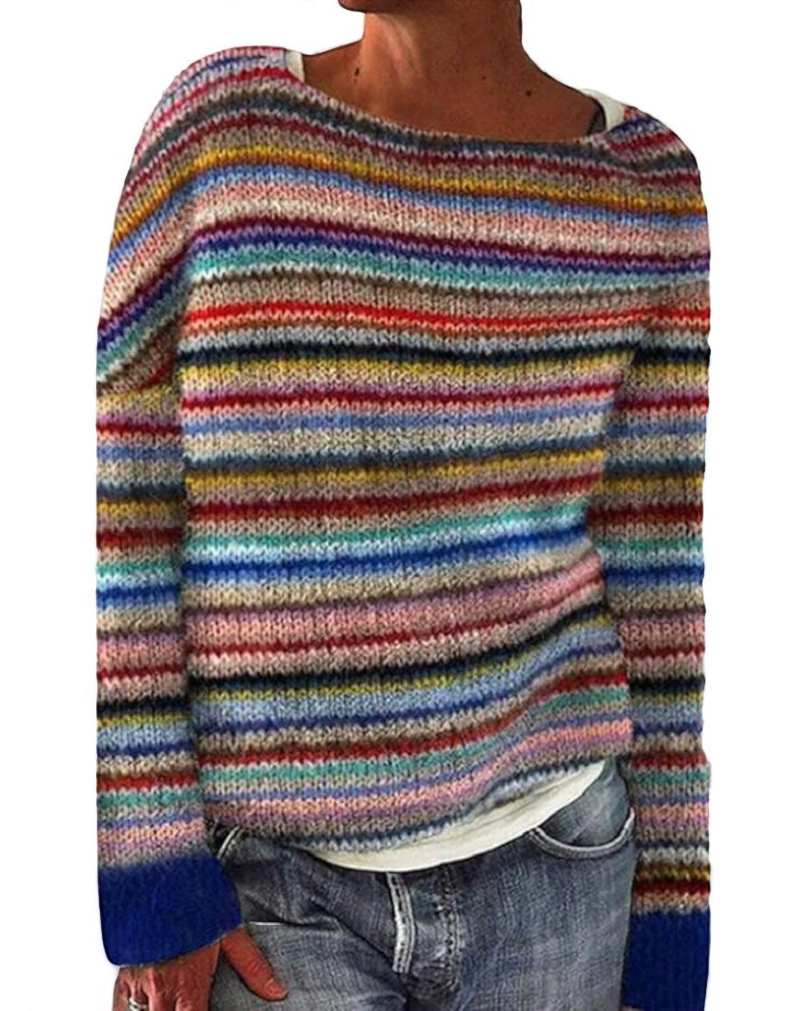 Calina Pullover mit Regenbogenstreifen