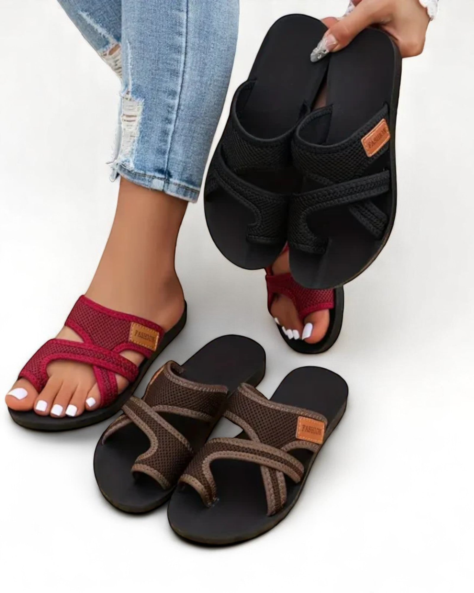 Ina Perforierte Mesh-Sandalen