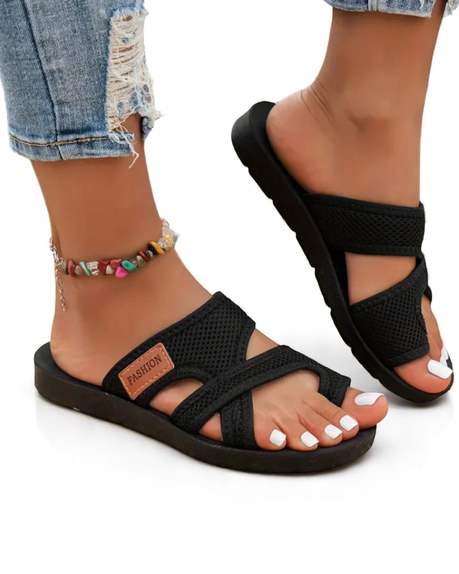 Ina Perforierte Mesh-Sandalen