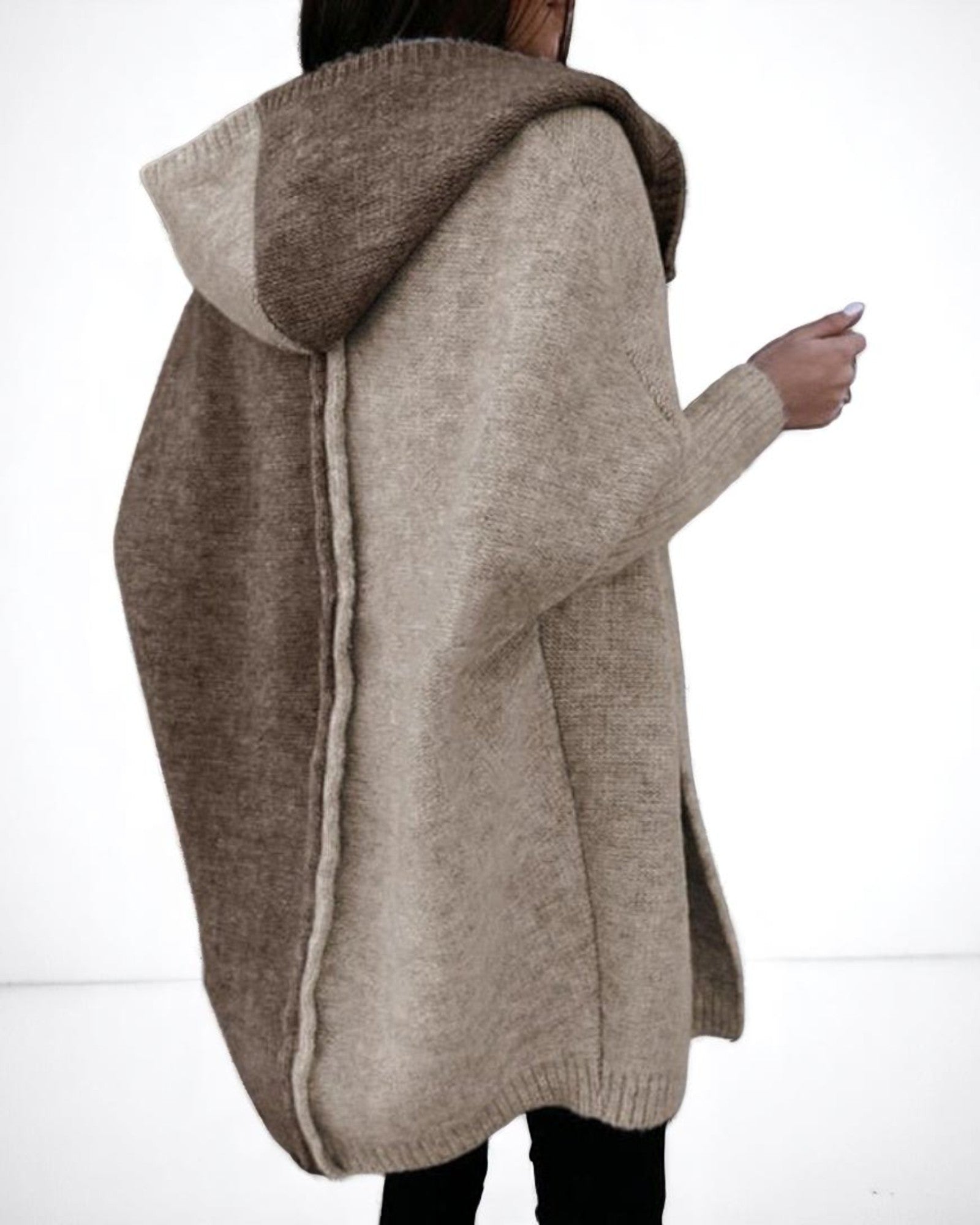 Leah Oversized zweifarbiger Strickcardigan