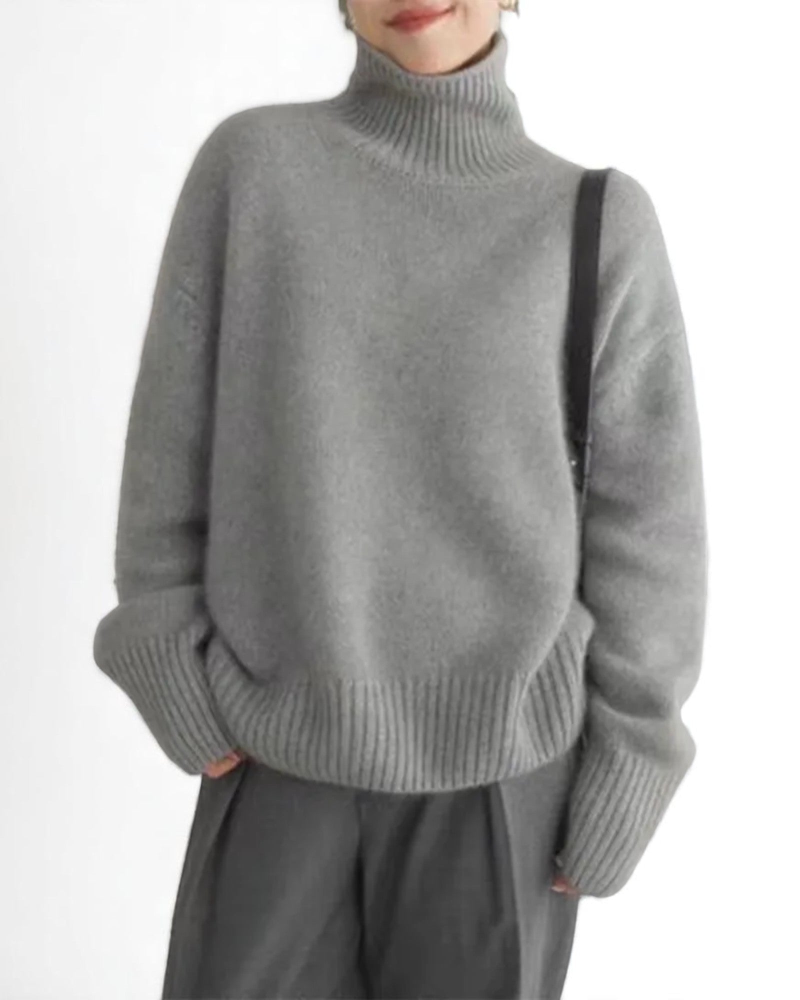 Constanta Übergroßer Cashmere-Pullover mit Stehkragen