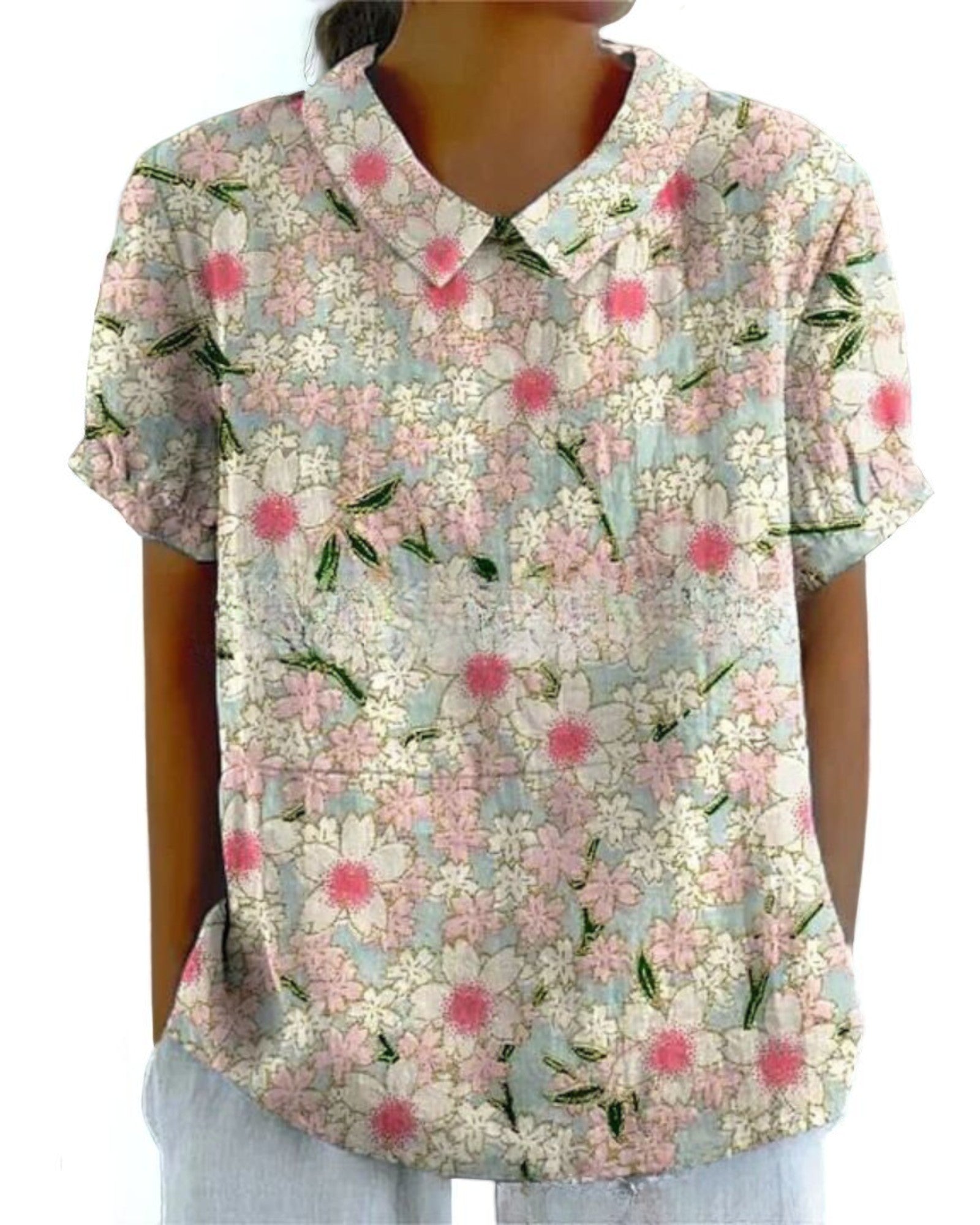 Lavinia Vintage-Bluse mit floralem Muster