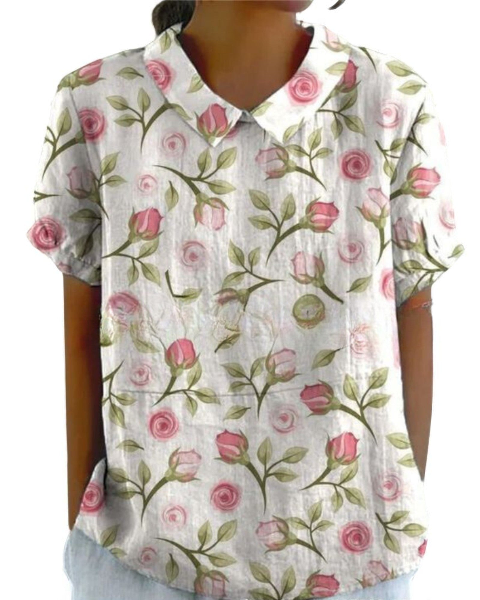 Lavinia Vintage-Bluse mit floralem Muster