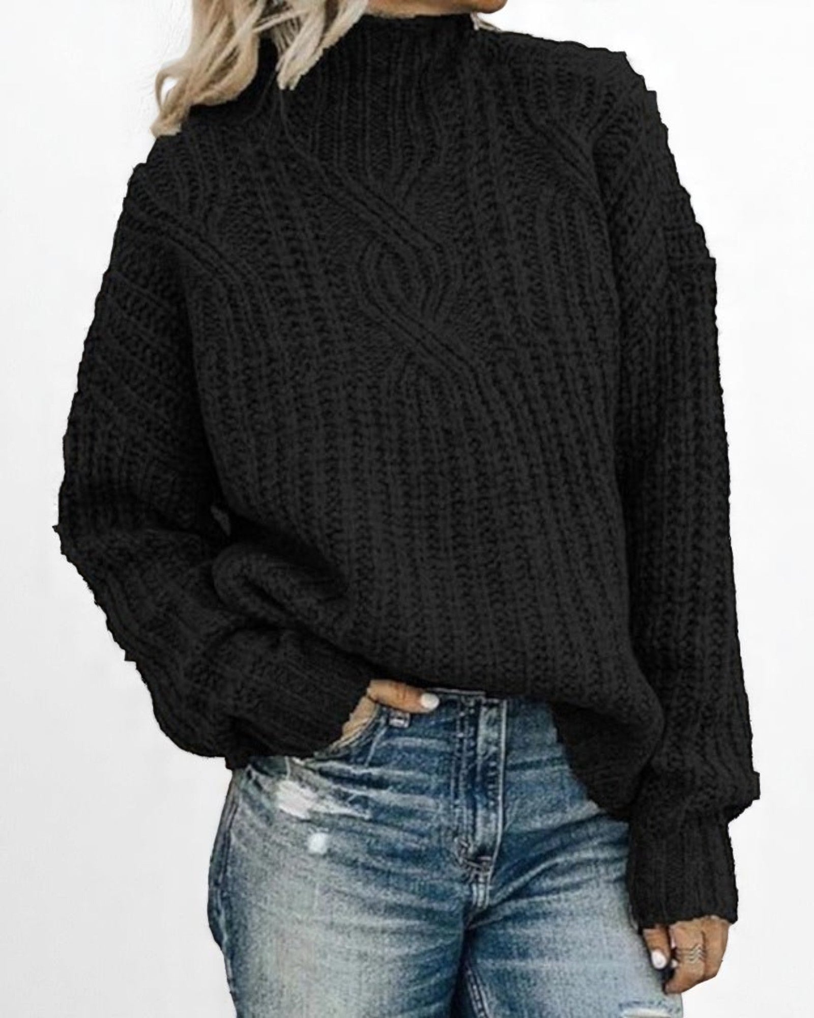 Munia Dicker Strickpullover mit gewebtem Muster