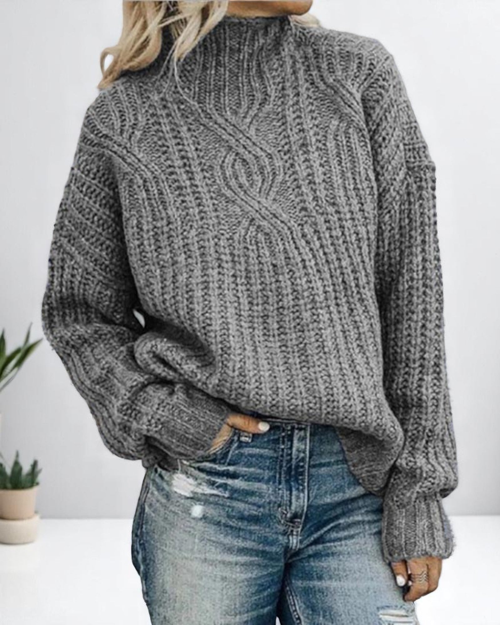 Munia Dicker Strickpullover mit gewebtem Muster