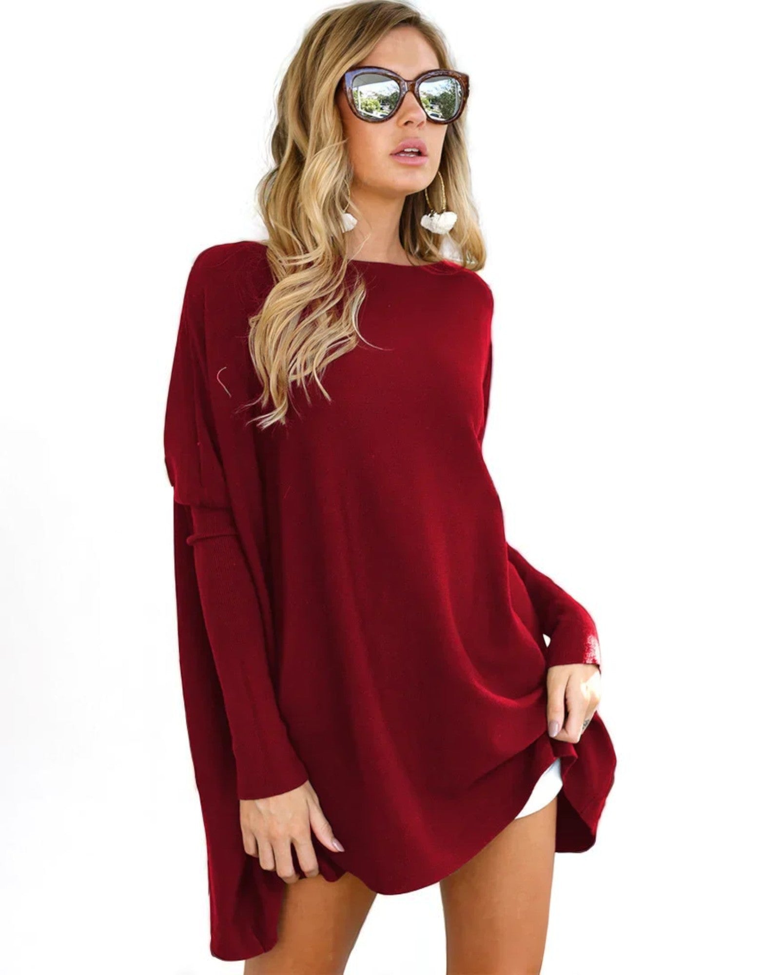 Ulina Oversized Pullover mit Fledermausärmeln