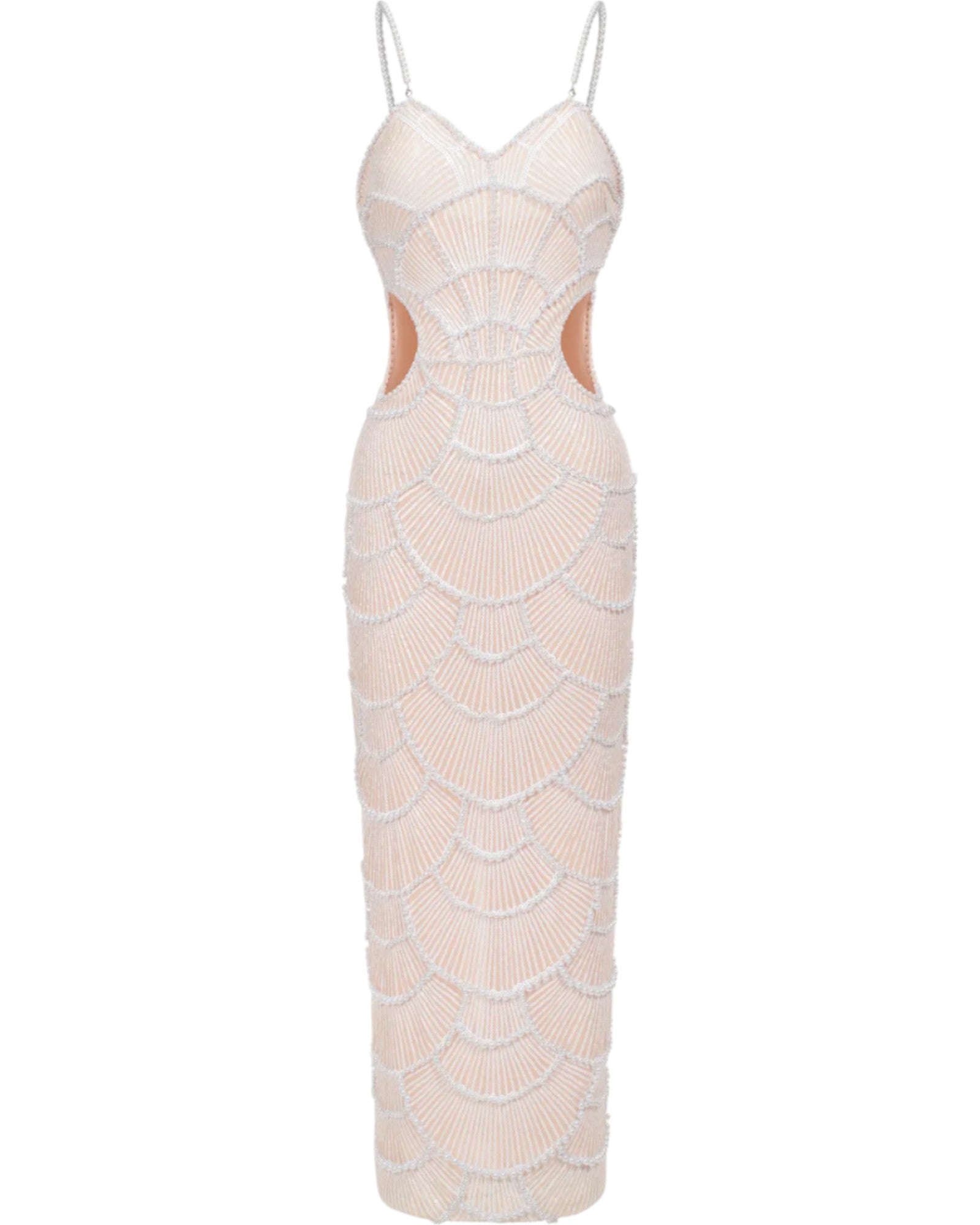 Eleonora Midi-Kleid mit Pailletten und Perlen