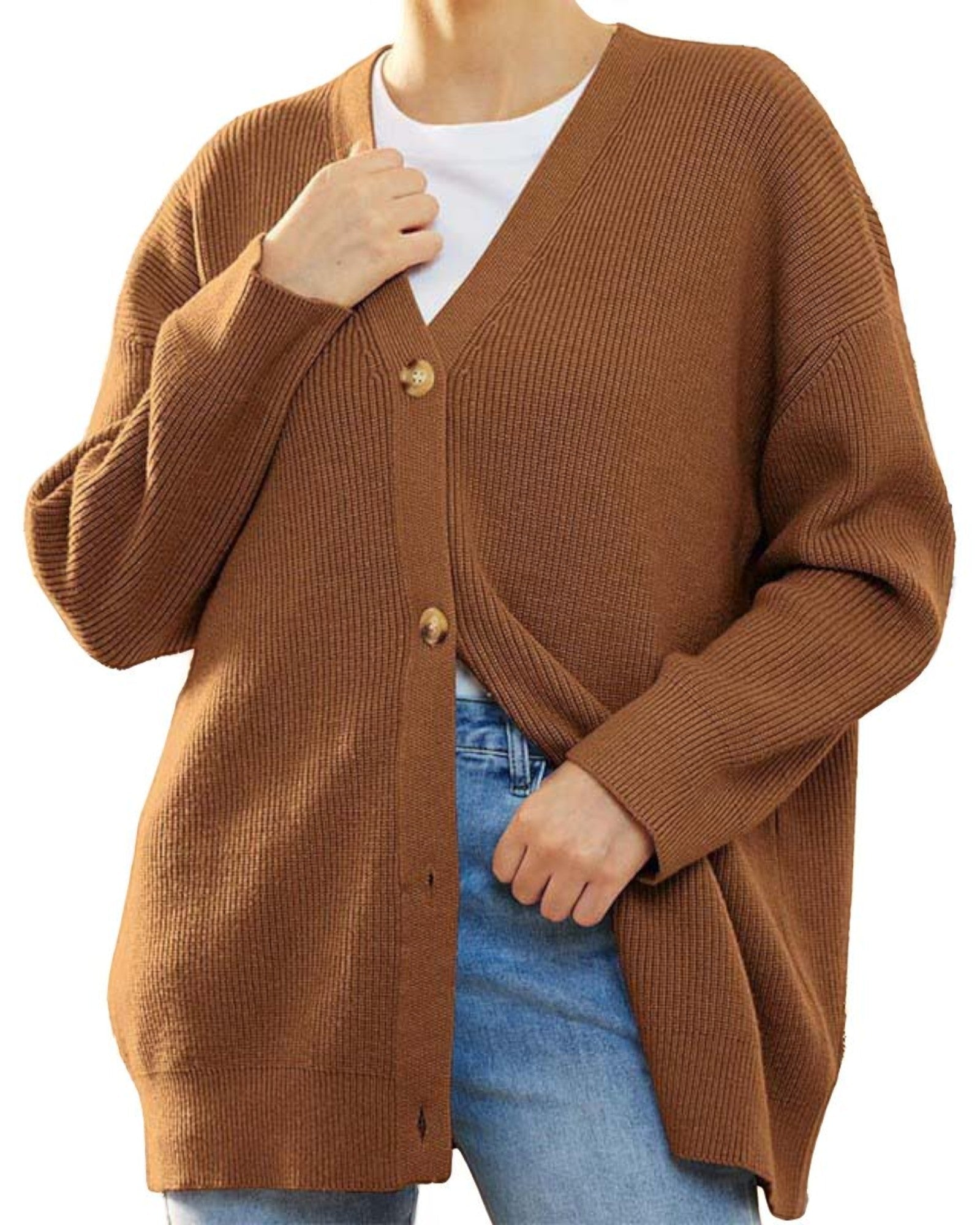 Liana Oversized Strick-Cardigan mit Knöpfen