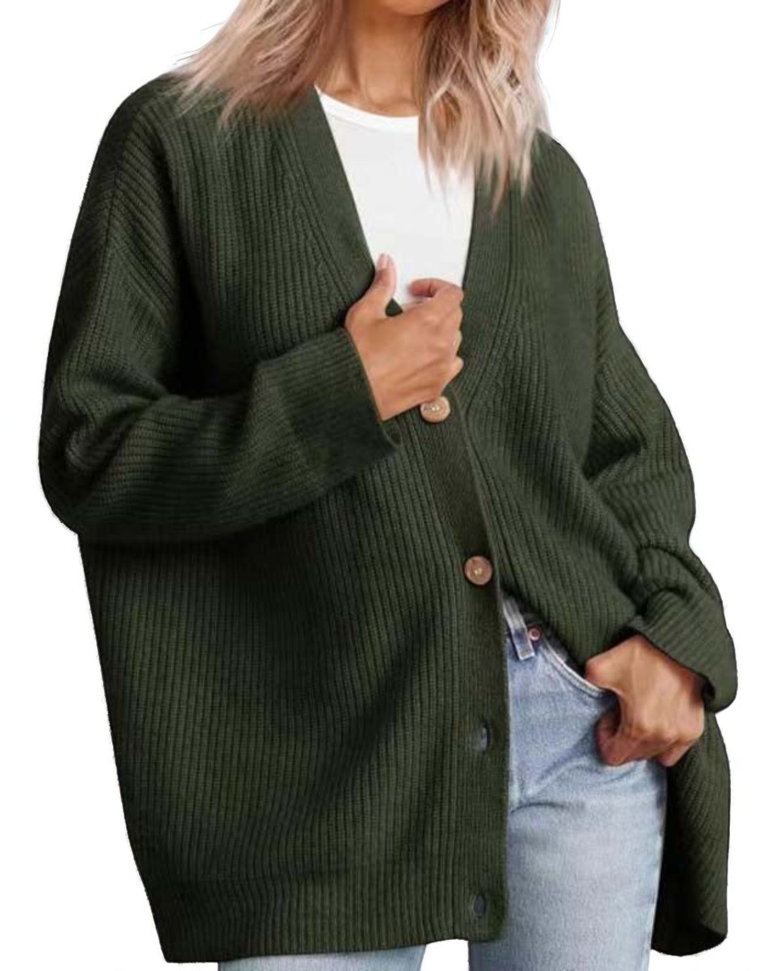 Liana Oversized Strick-Cardigan mit Knöpfen