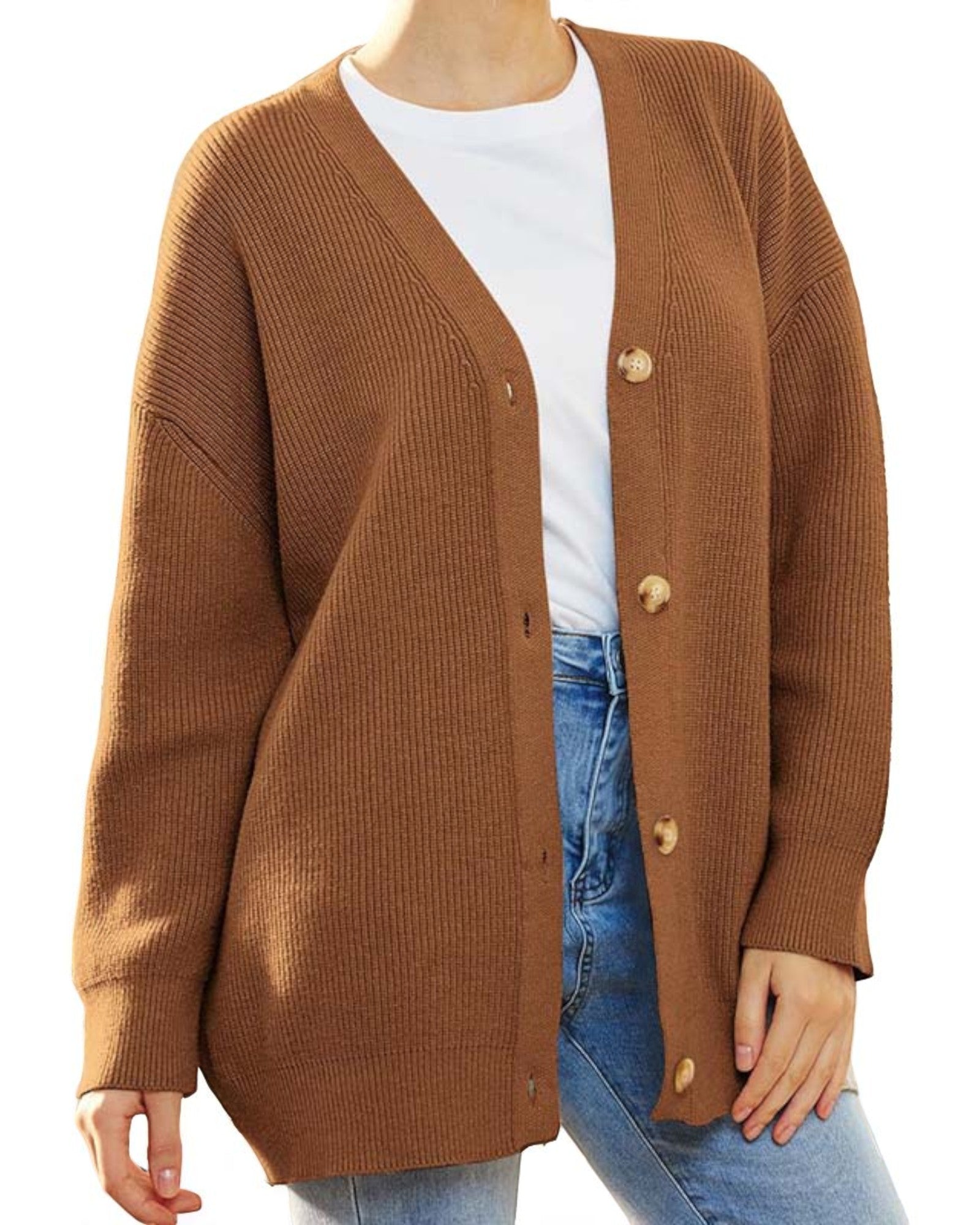 Liana Oversized Strick-Cardigan mit Knöpfen