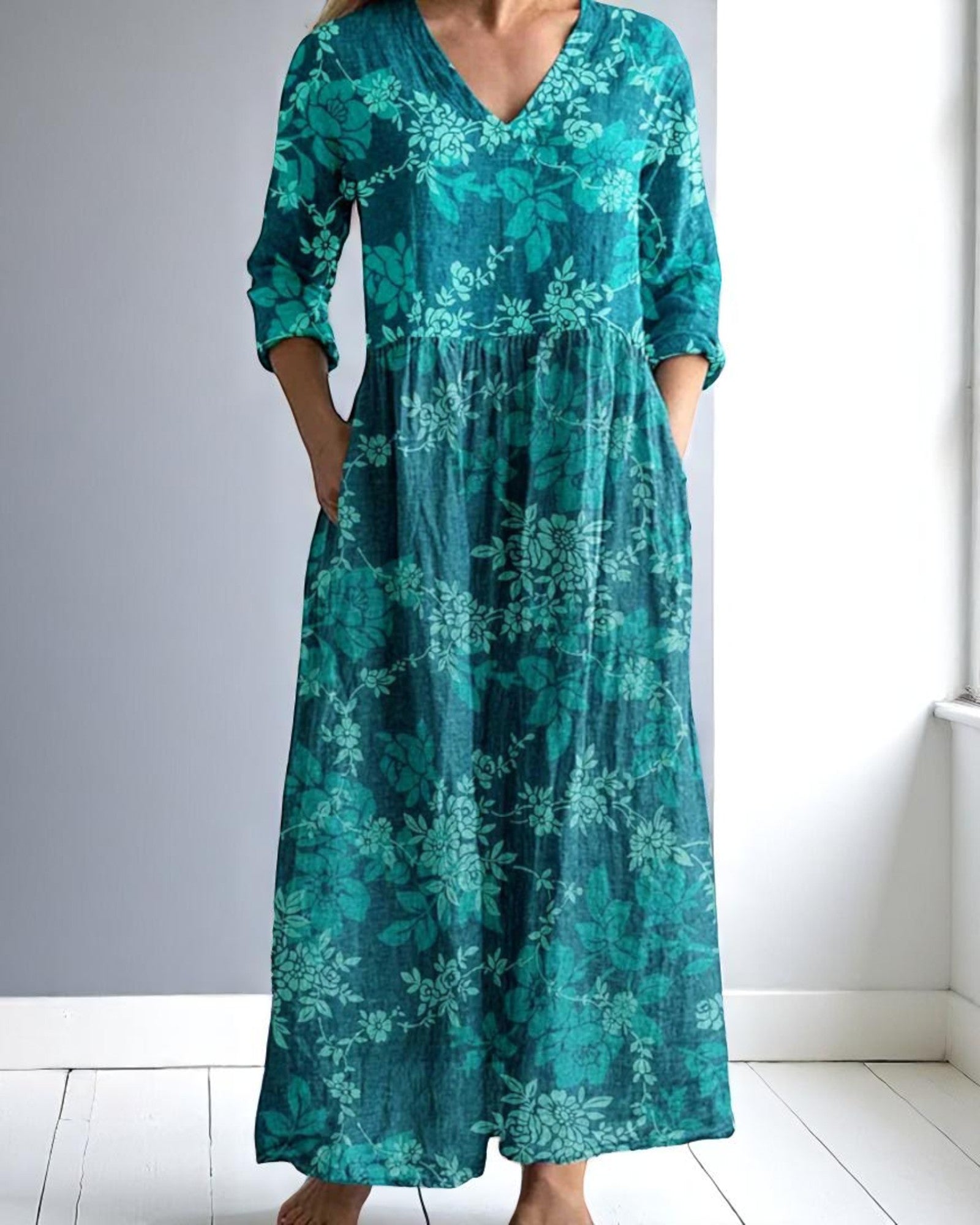 Bathina Maxikleid mit boho Blumenmuster