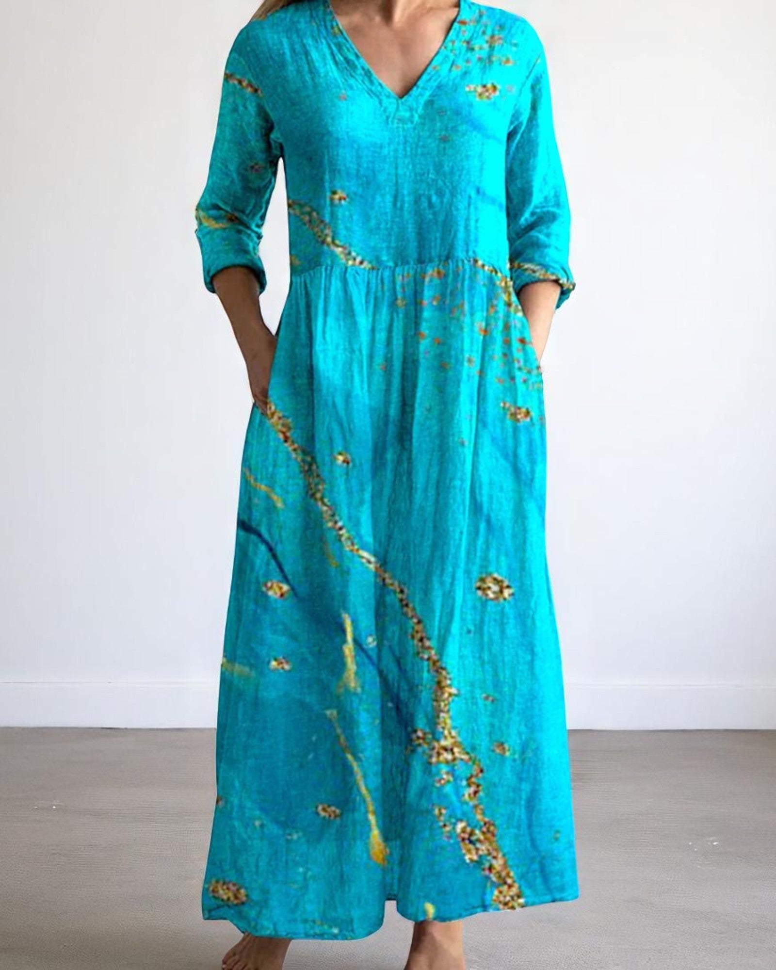 Bathina Maxikleid mit boho Blumenmuster