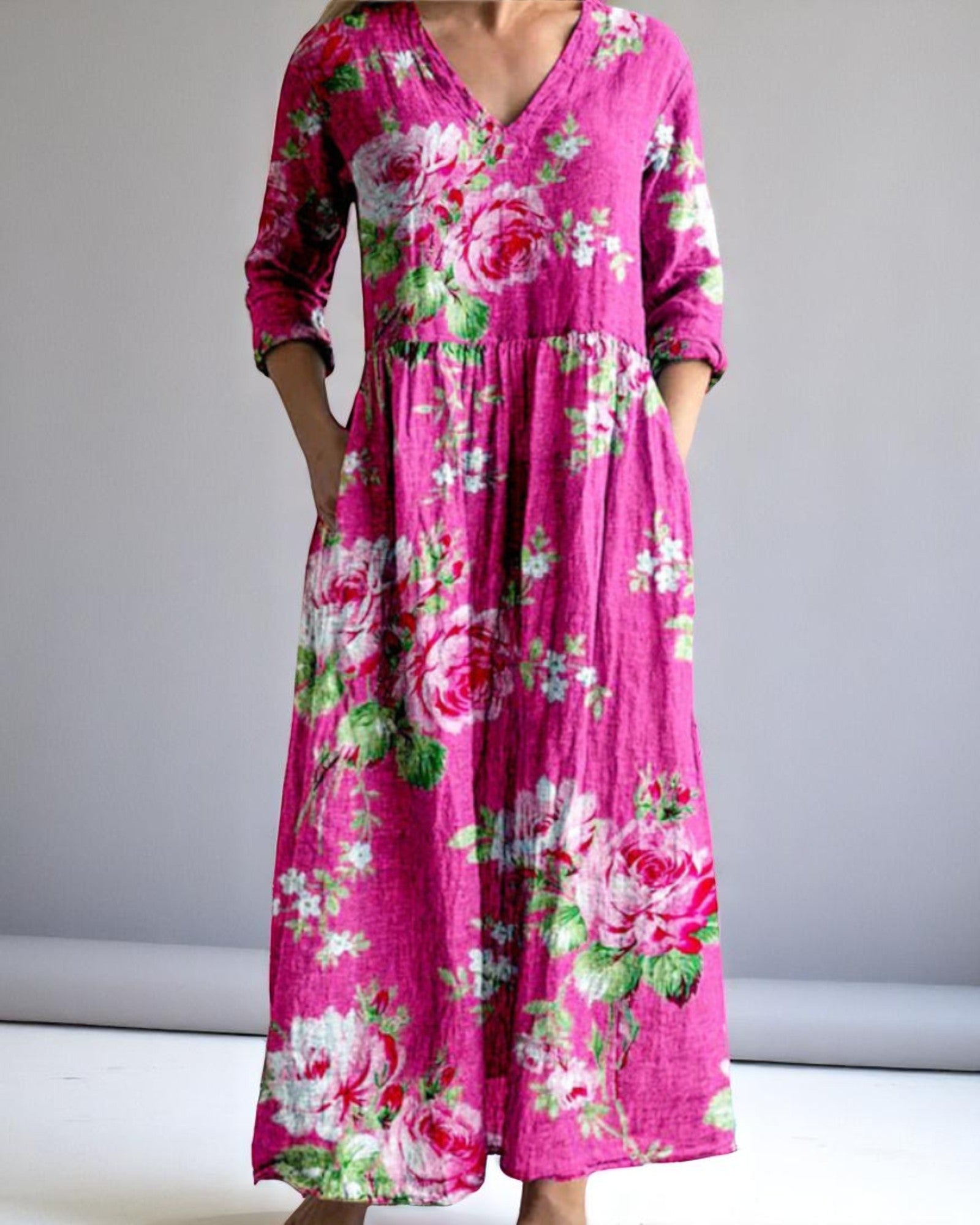 Bathina Maxikleid mit boho Blumenmuster