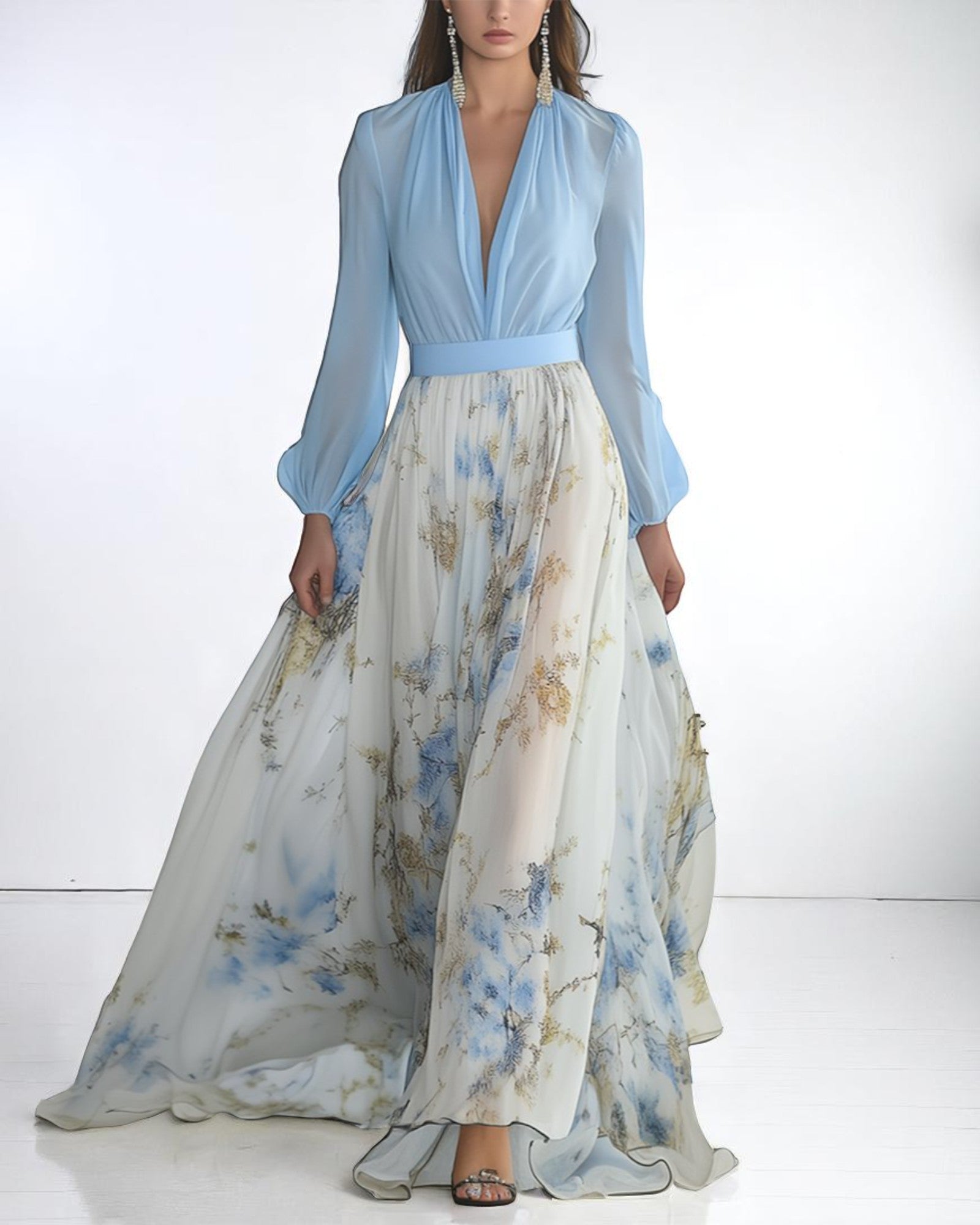 Simona Maxikleid mit Floralprint