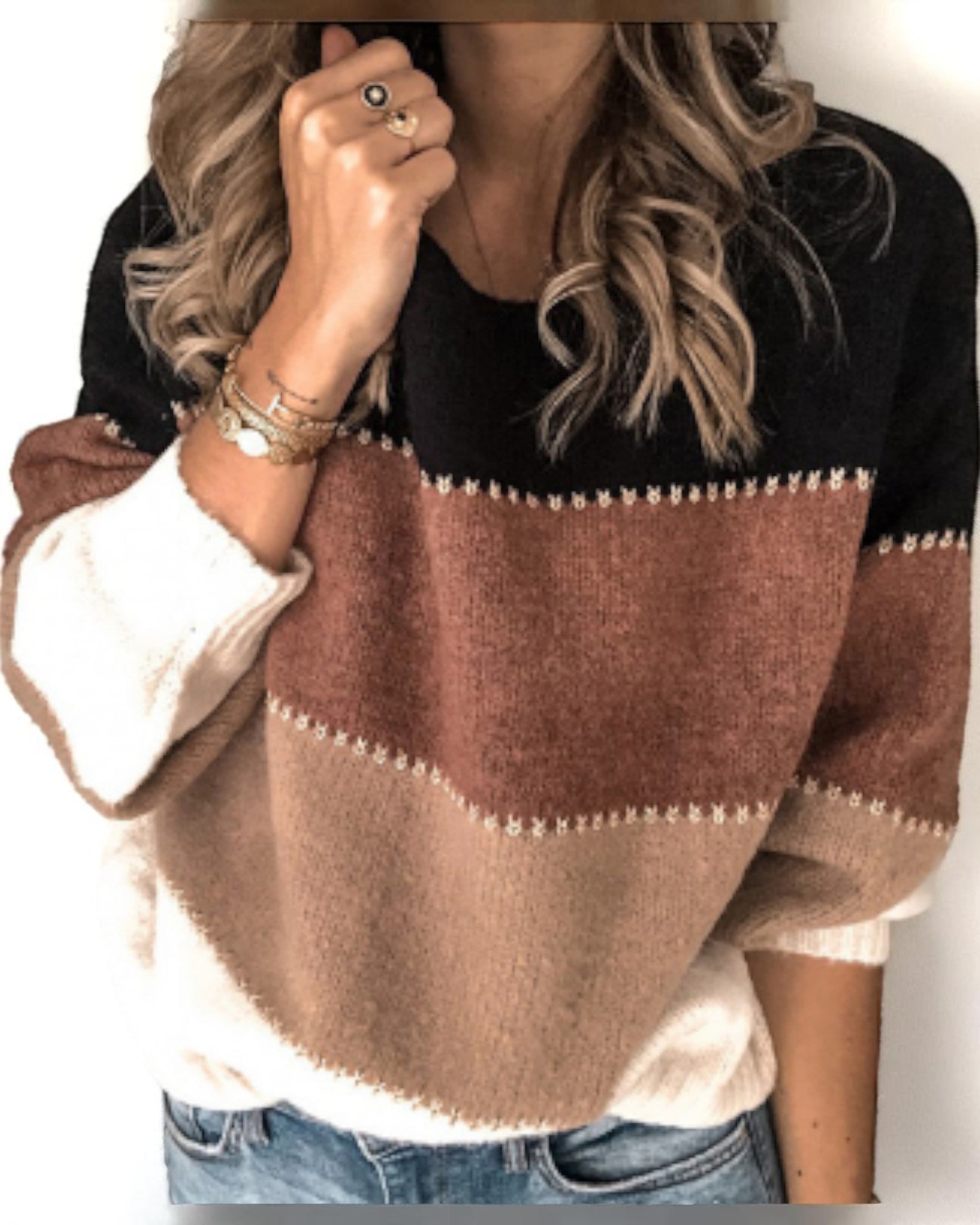 Adela Pullover mit Streifen und Farbblöcken