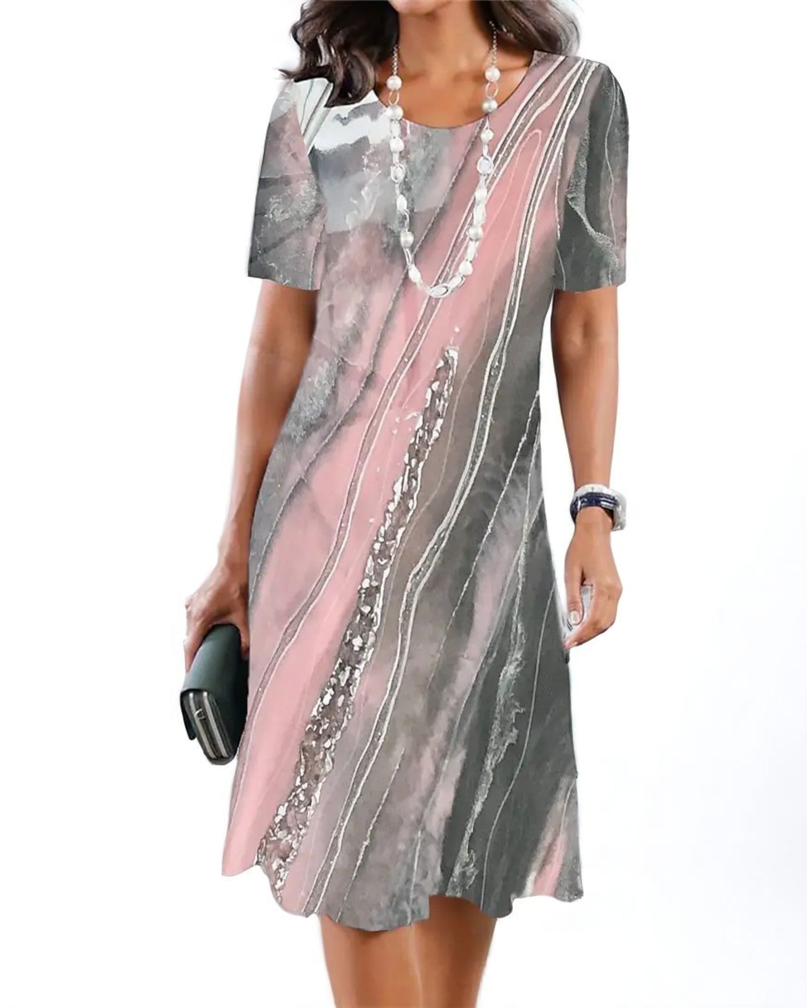 Topazia Midi-Sommerkleid mit grafischem Druck