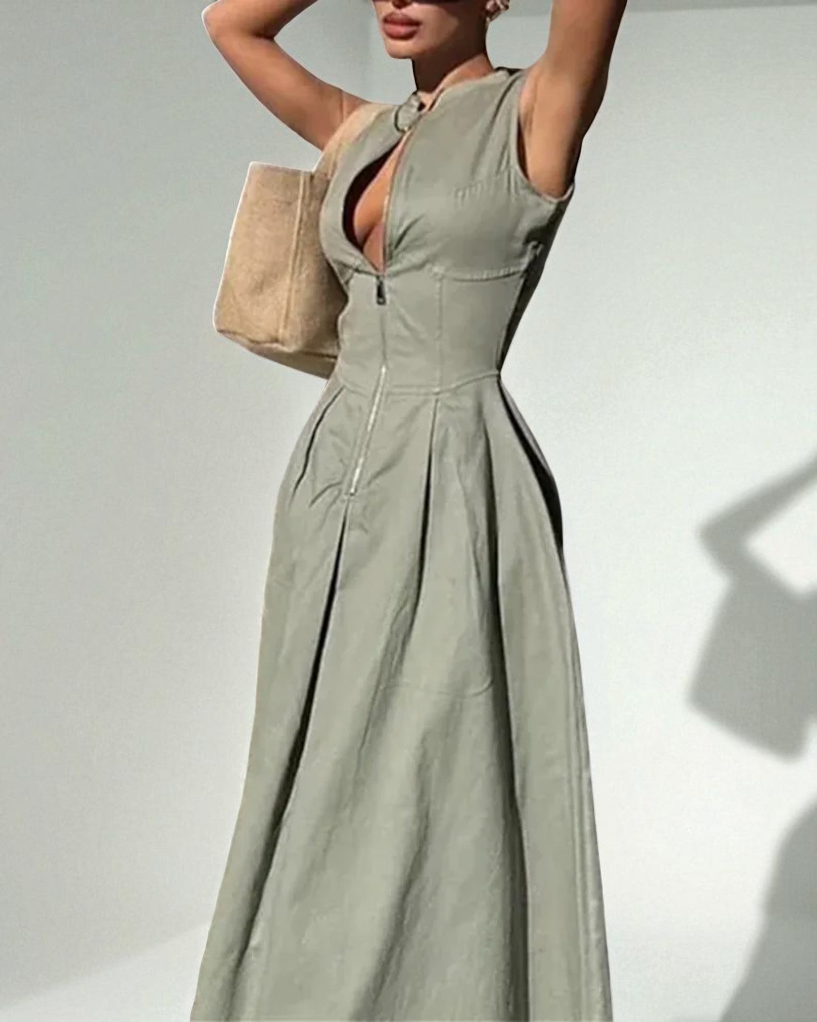 Charlotte Ärmelloses Reißverschluss-Midikleid