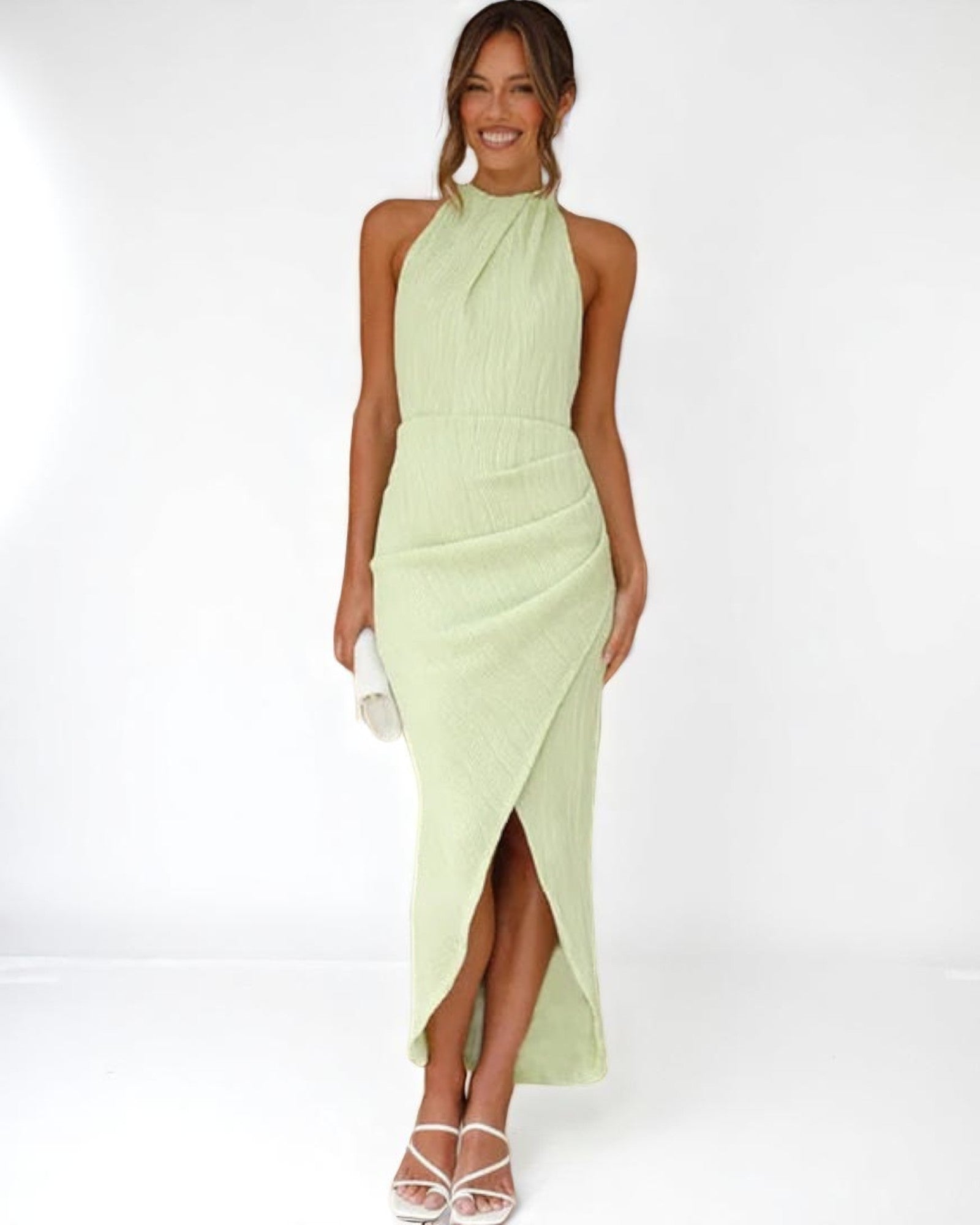 Brisana Elegantes ärmelloses Maxikleid mit Schlitz