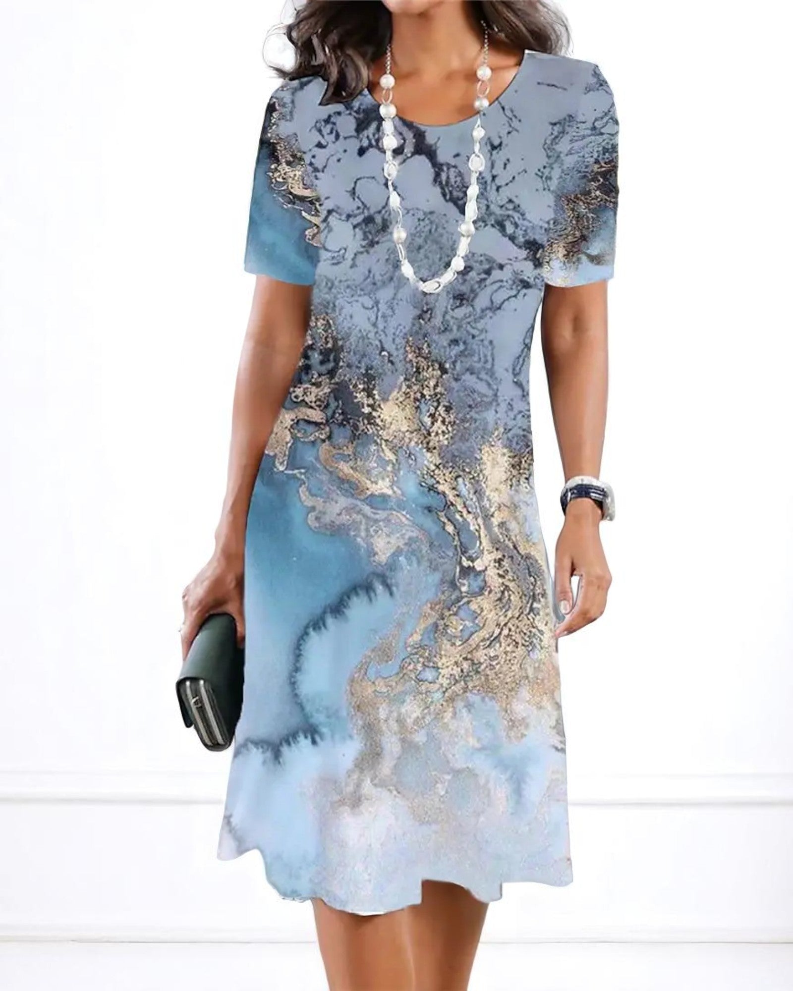 Topazia Midi-Sommerkleid mit grafischem Druck