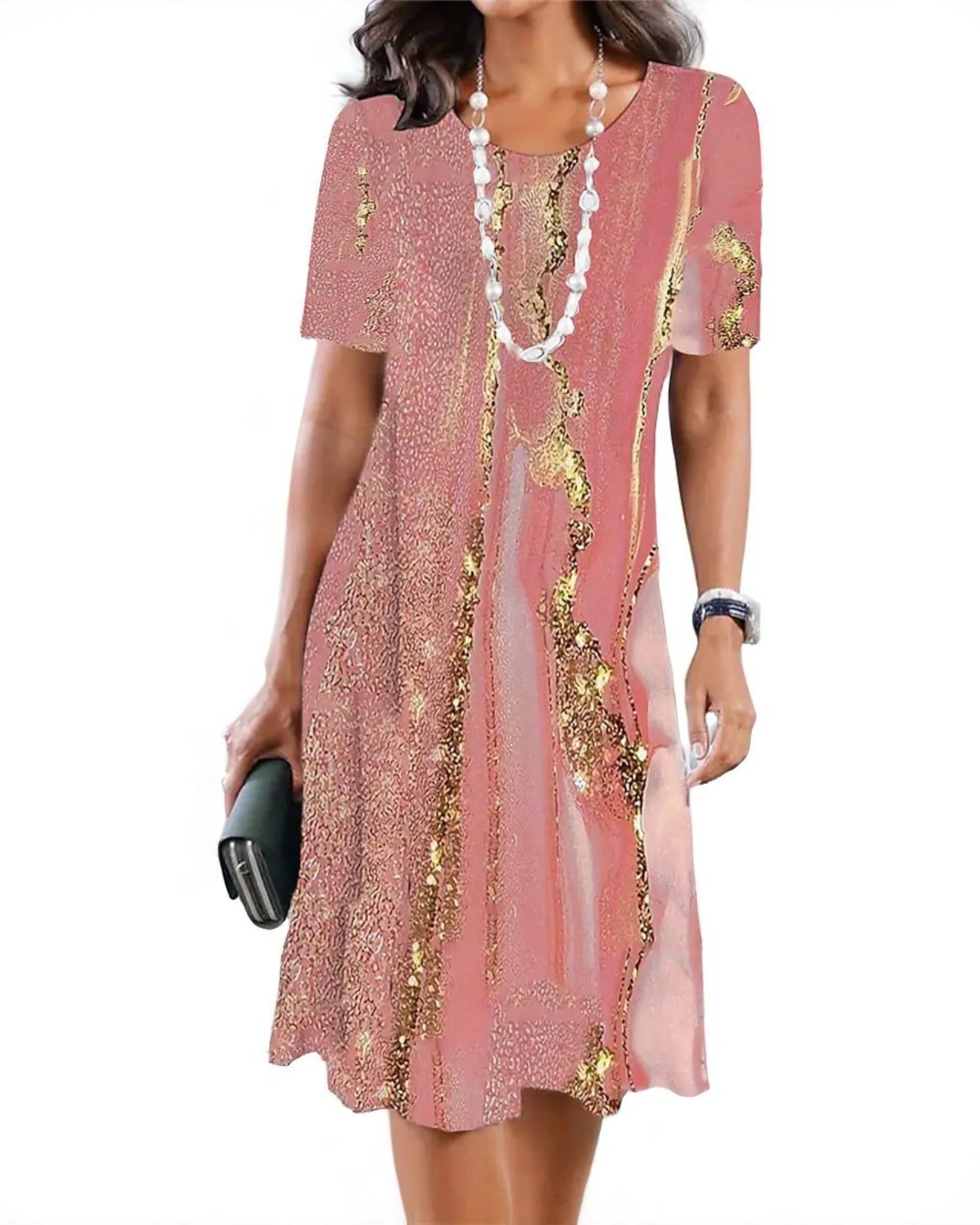 Topazia Midi-Sommerkleid mit grafischem Druck