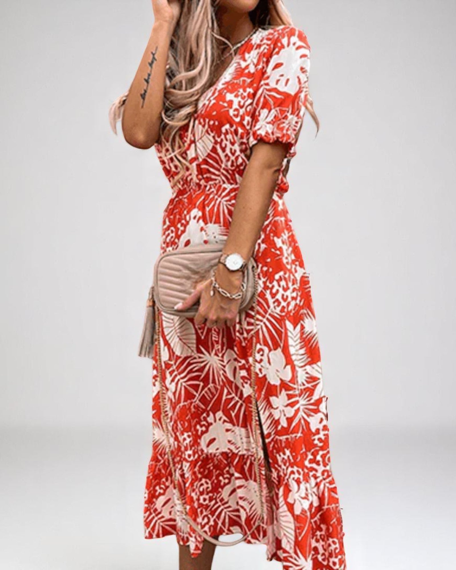 Jasmina Midi-Blumenrobe für den Sommer