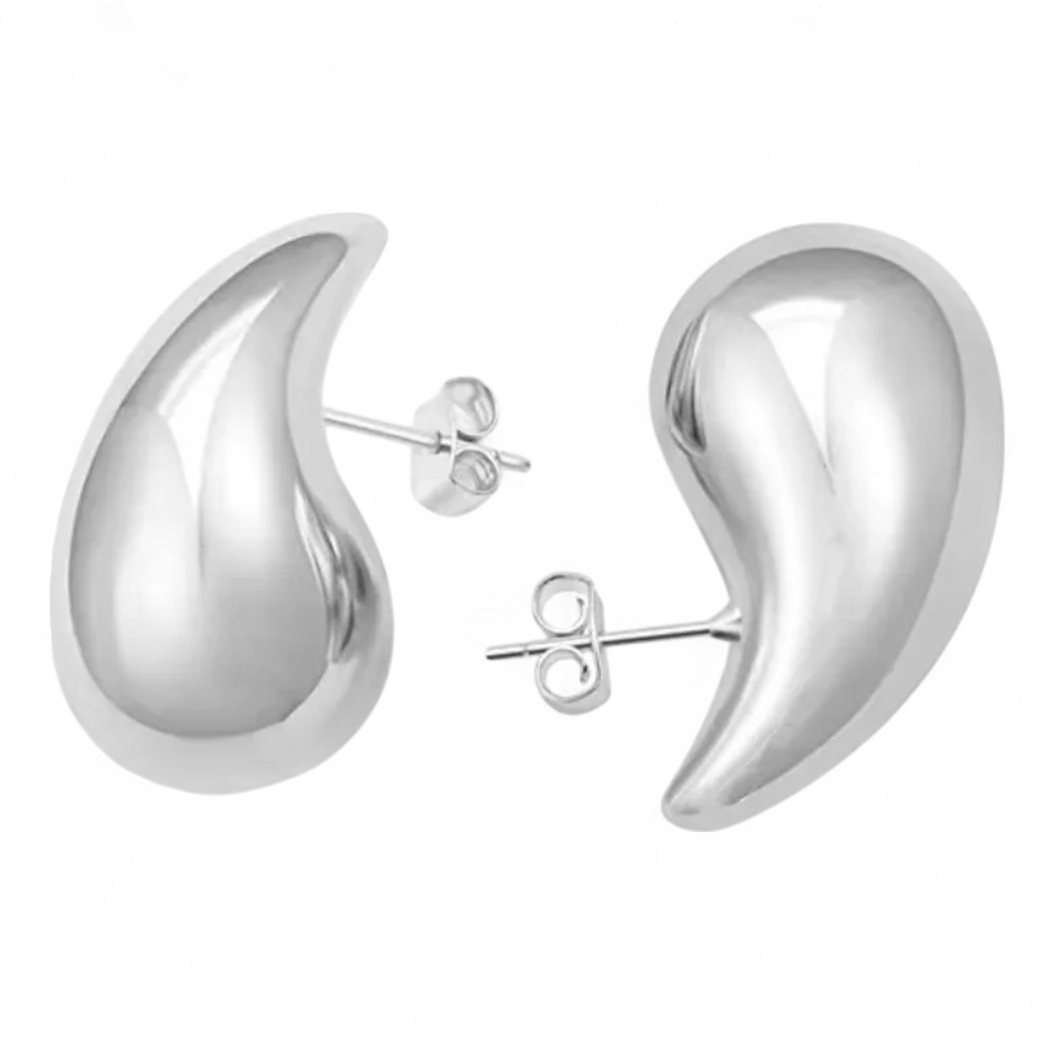 Elegante Ohrstecker im Tropfendesign – Gold & Silber