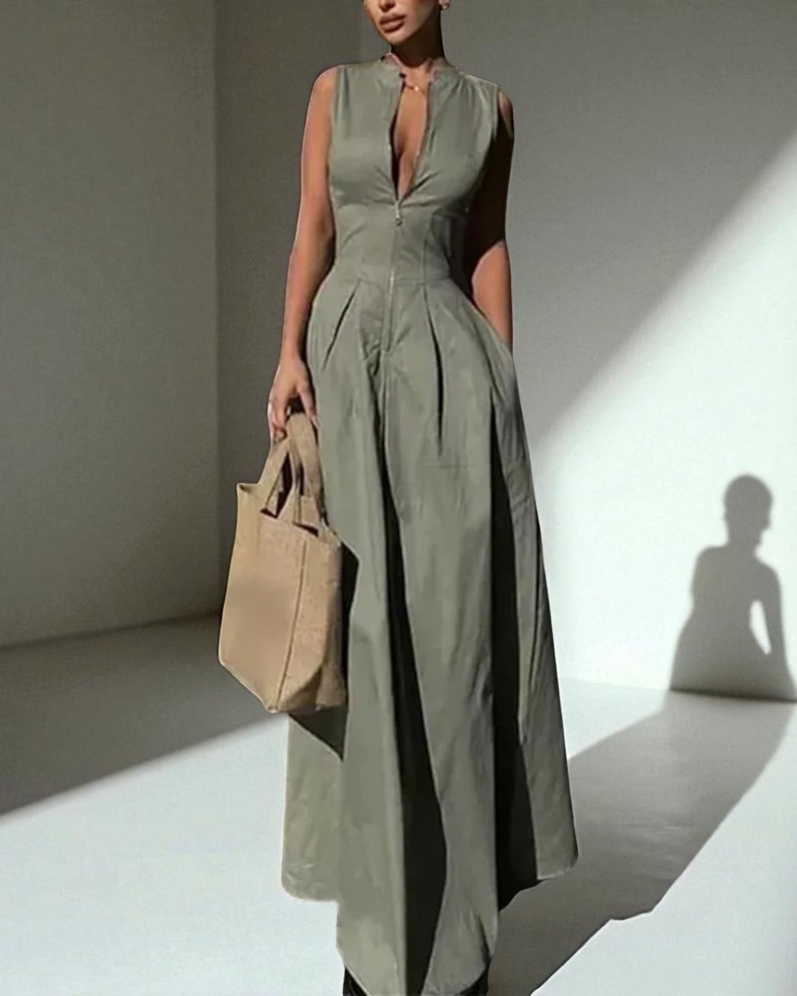 Charlotte Ärmelloses Reißverschluss-Midikleid
