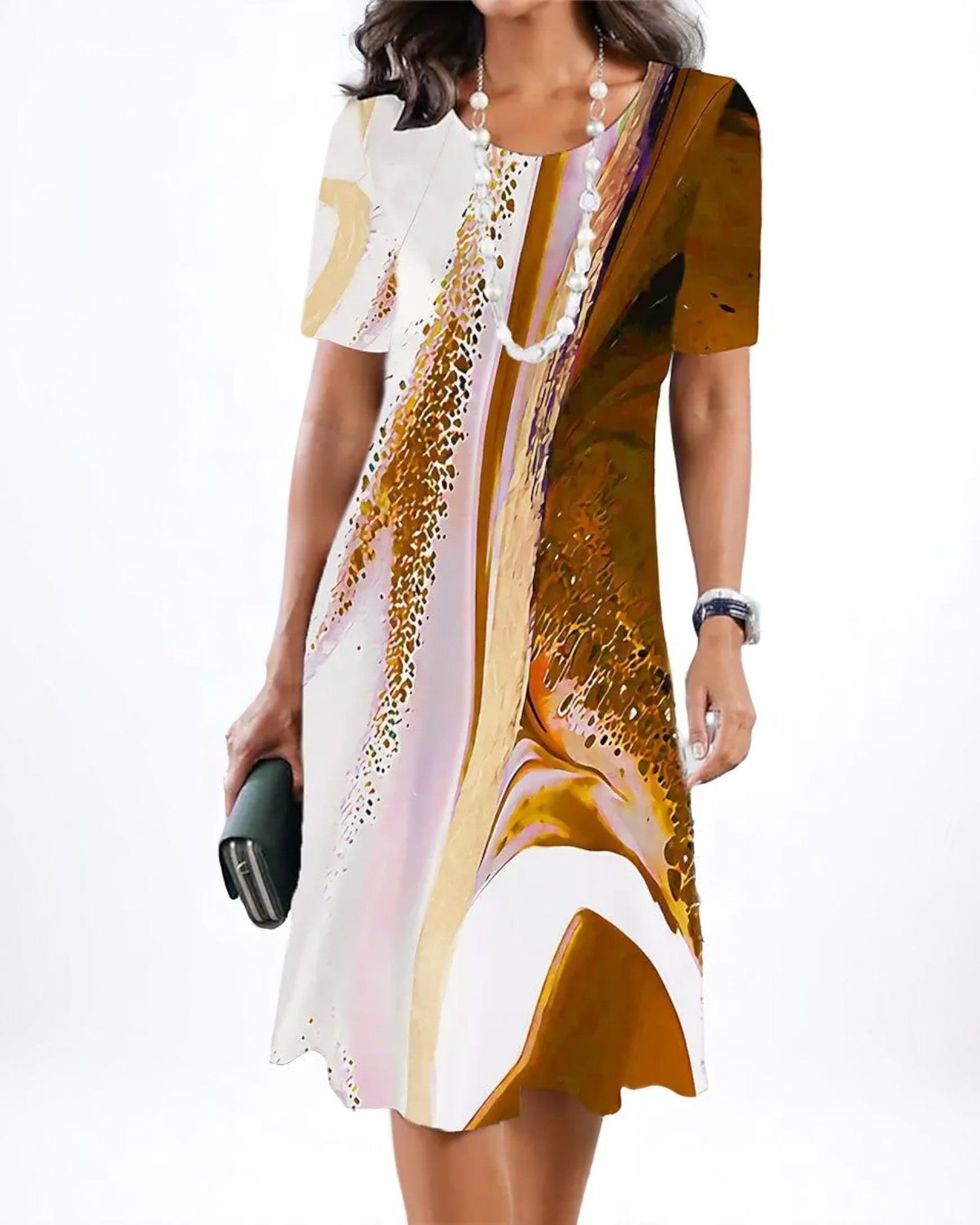 Topazia Midi-Sommerkleid mit grafischem Druck