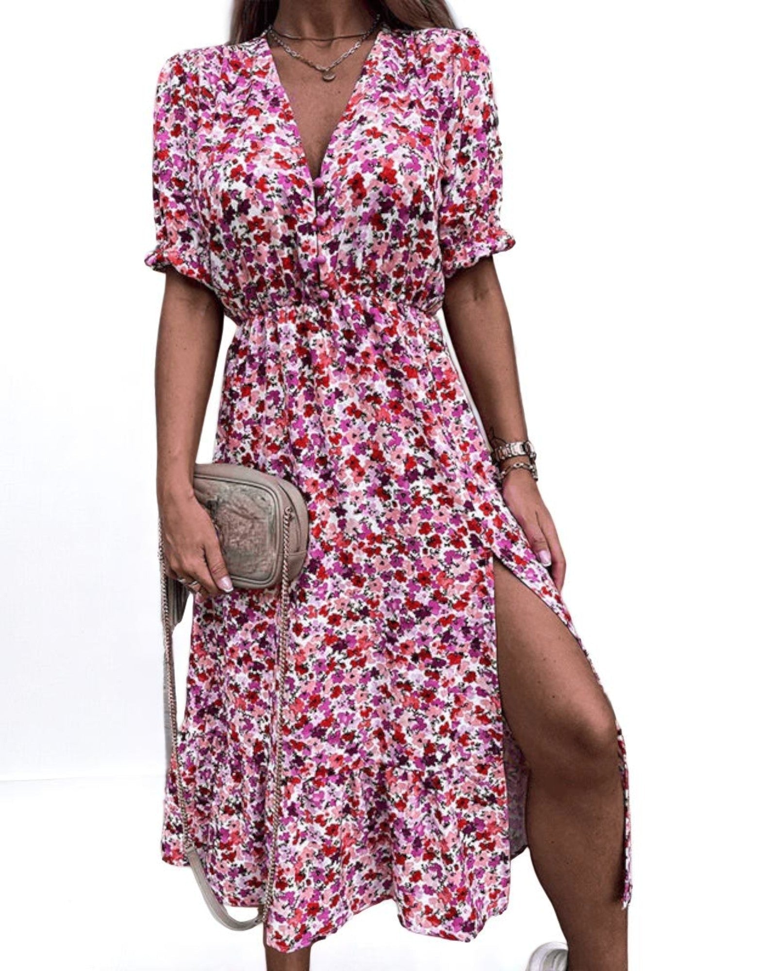 Jasmina Midi-Blumenrobe für den Sommer