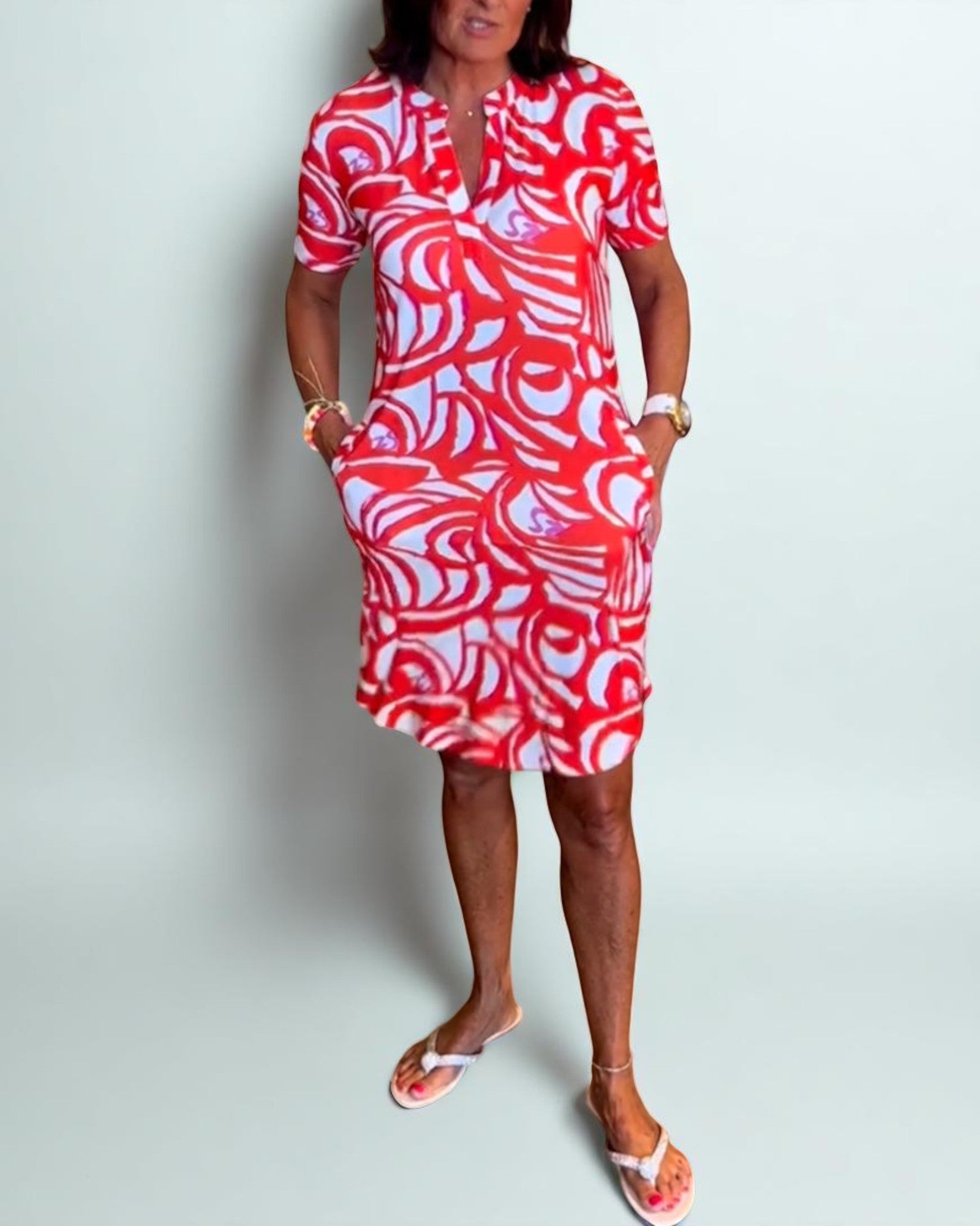 Eda Lässiges Kleid mit Print