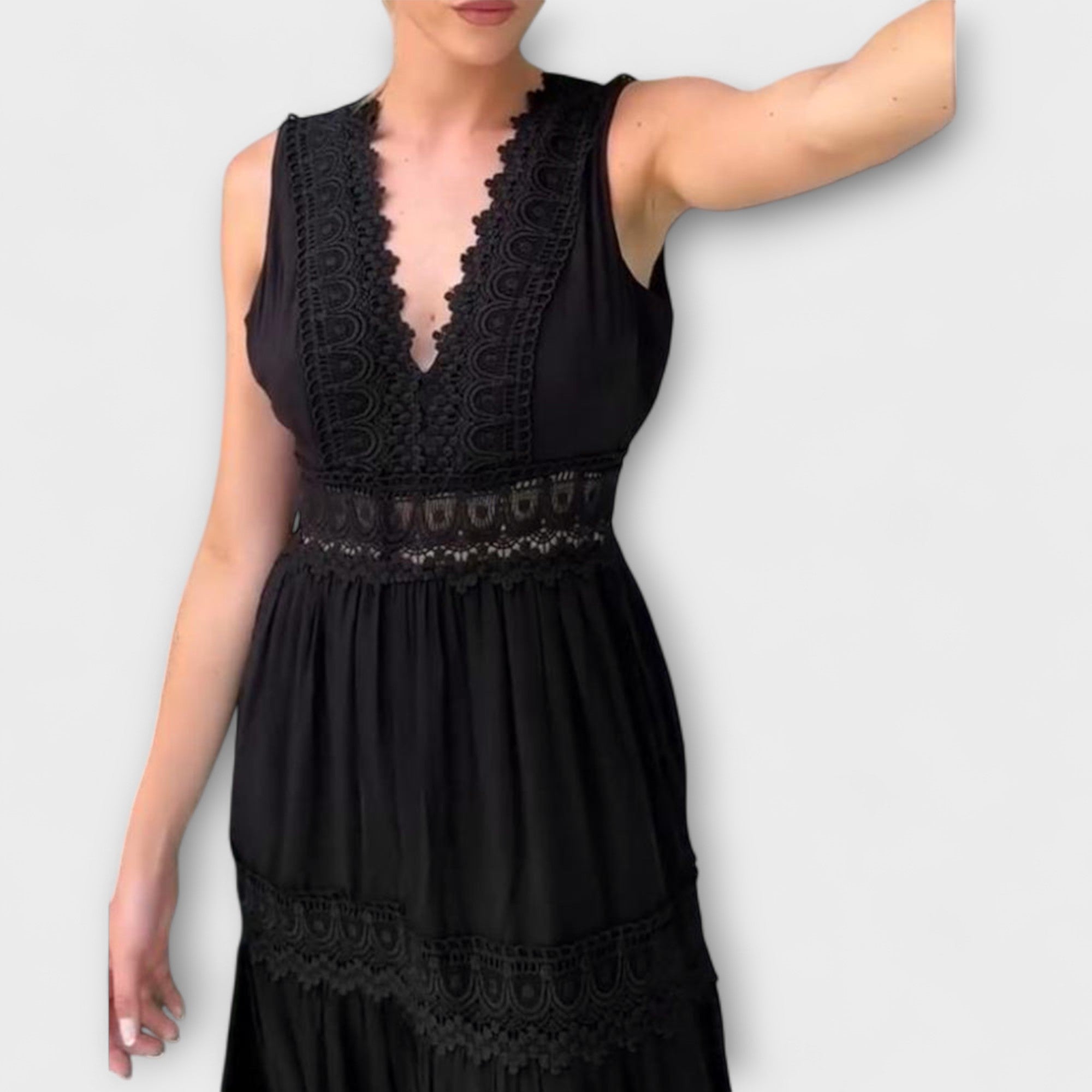 Daria-Elena Boho-Kleid aus weißer Spitze