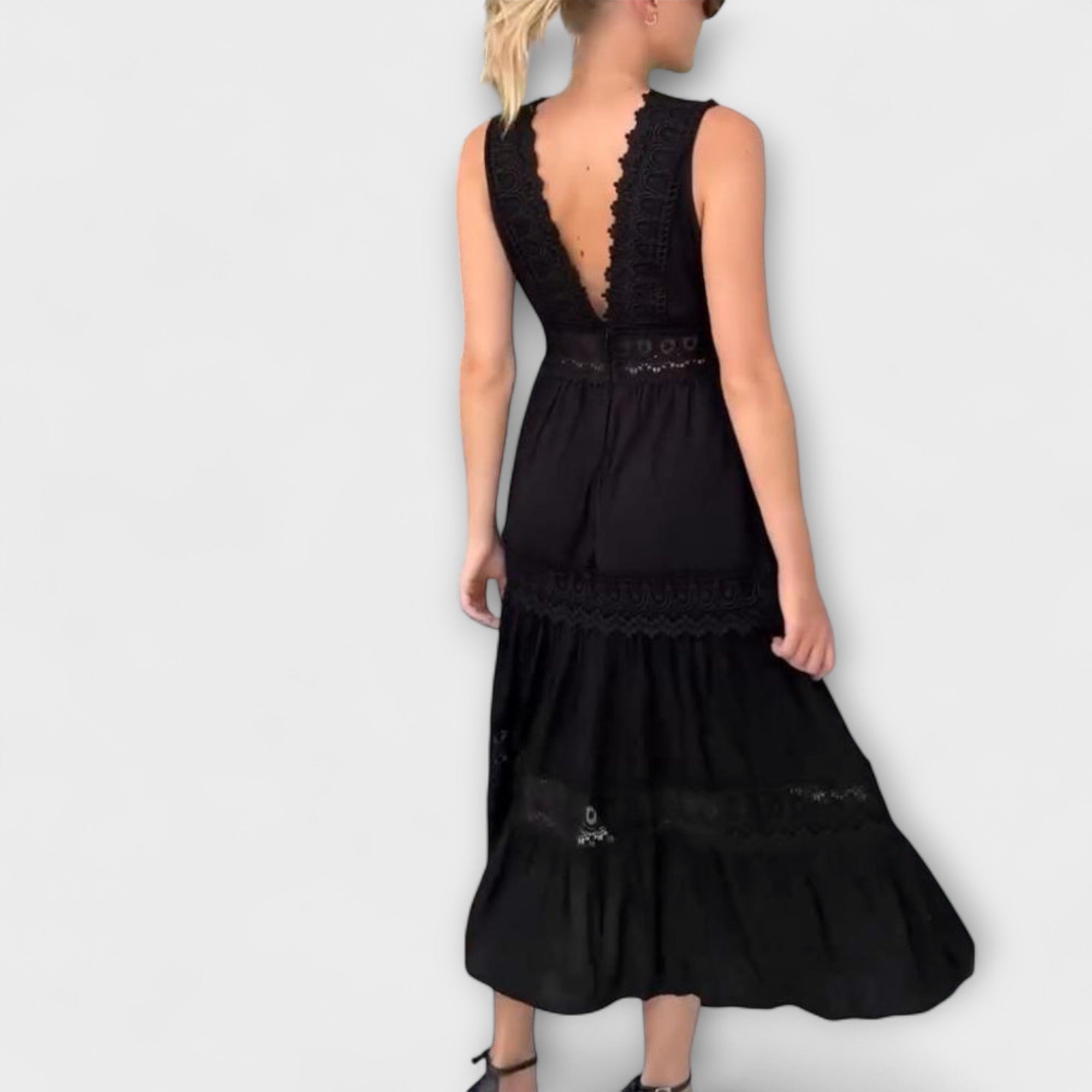 Daria-Elena Boho-Kleid aus weißer Spitze