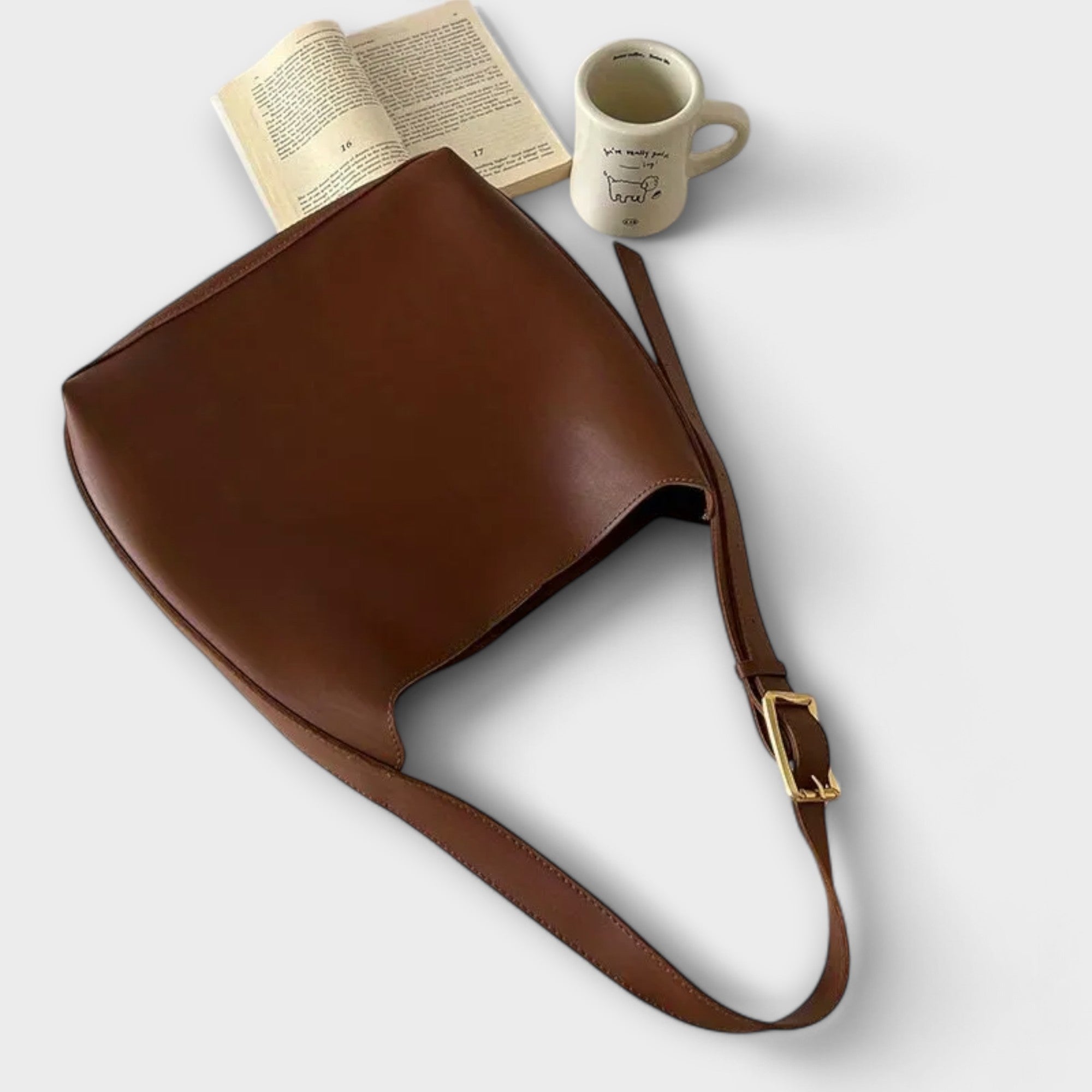 Simai Elegante Ledertasche mit Schulterriemen