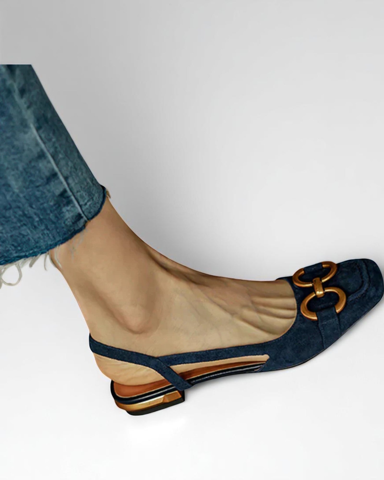 Serafina Elegante Mokassins mit Slingback und goldenen Details