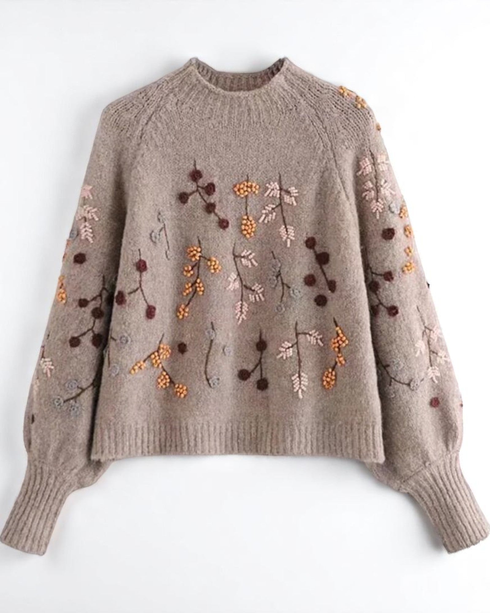 Dinah Pullover gestrickt mit floralen Mustern