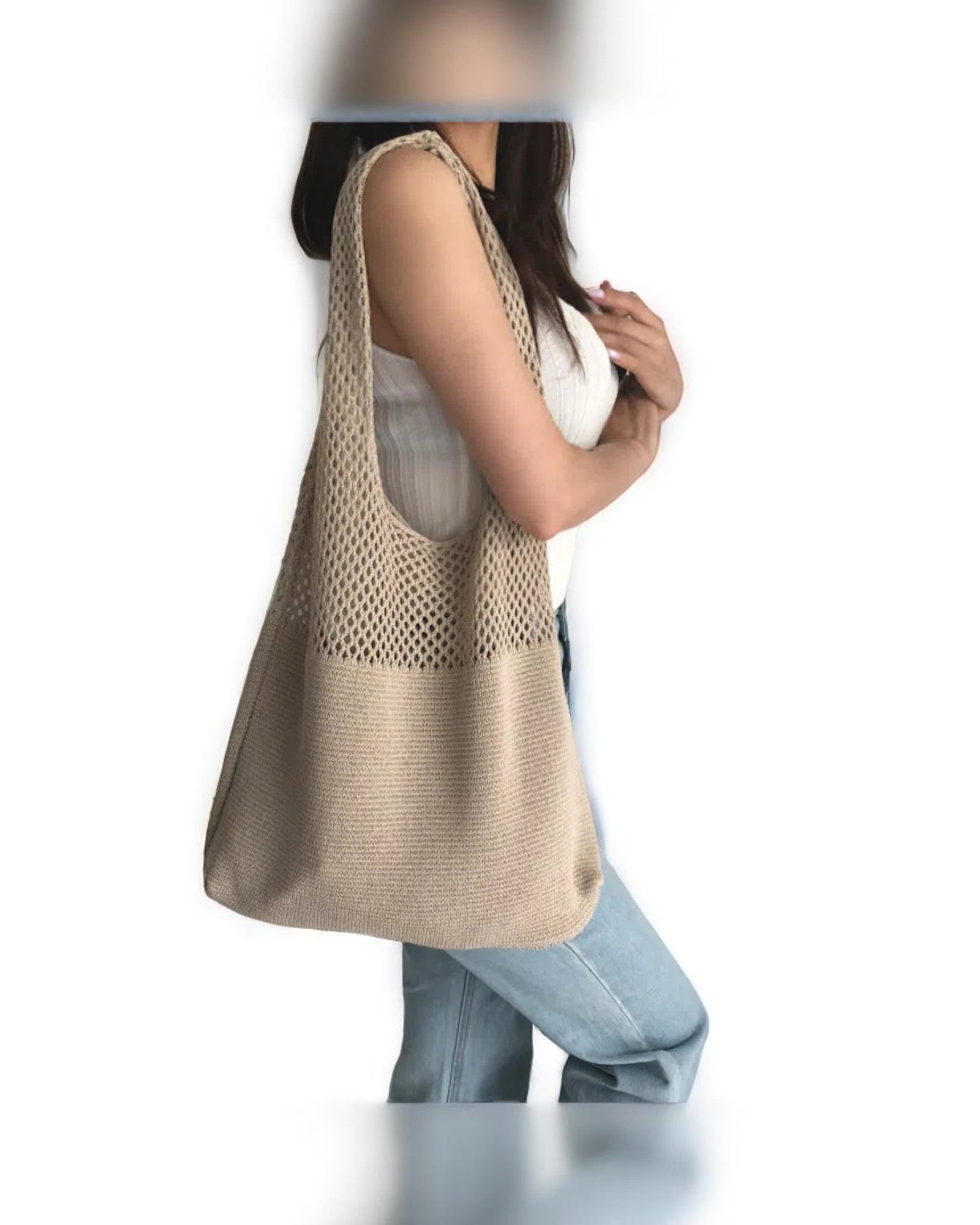 Zelda Stricktasche mit Maschenoptik