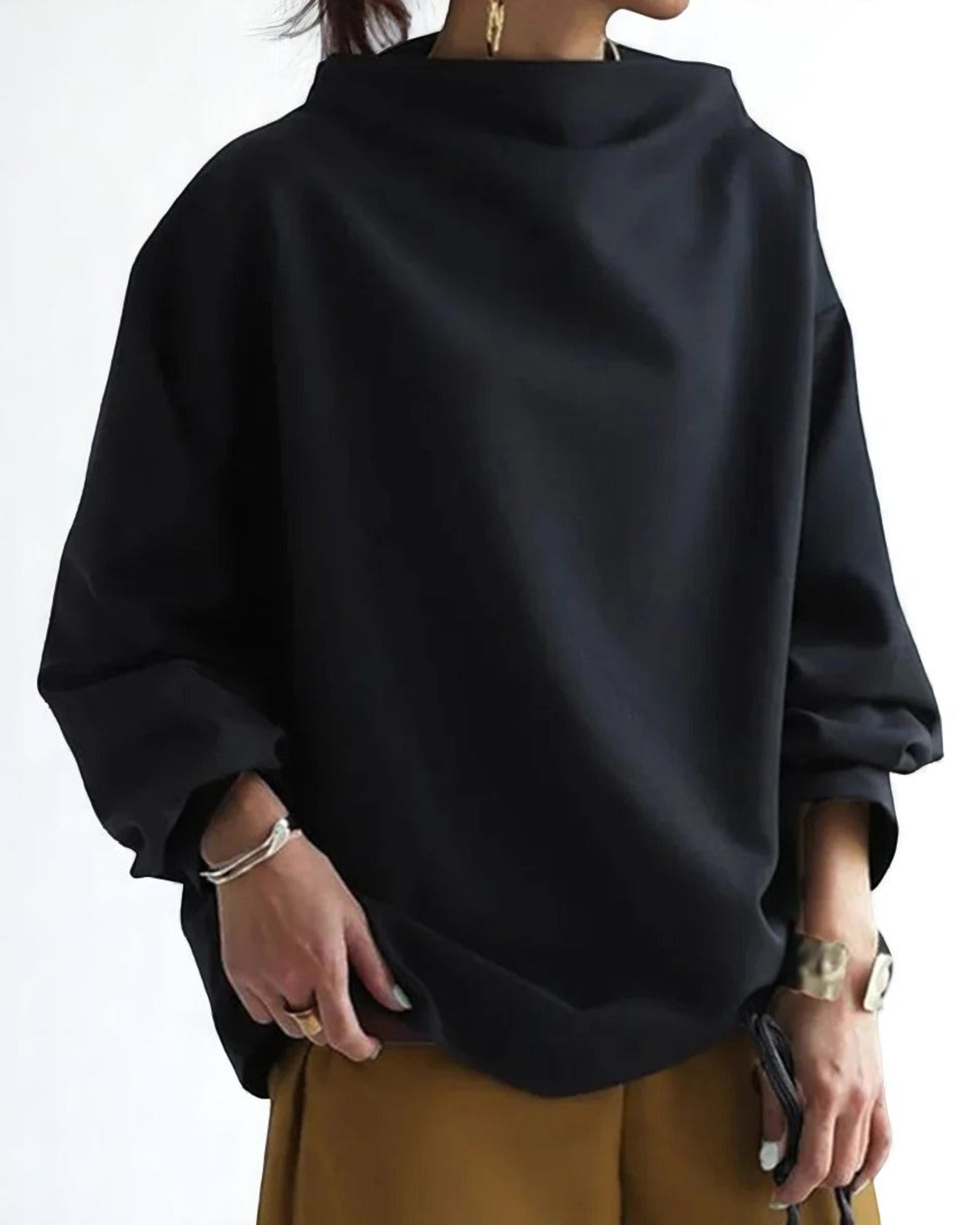 Emaia Übergrößen-Sweatshirt mit Stehkragen