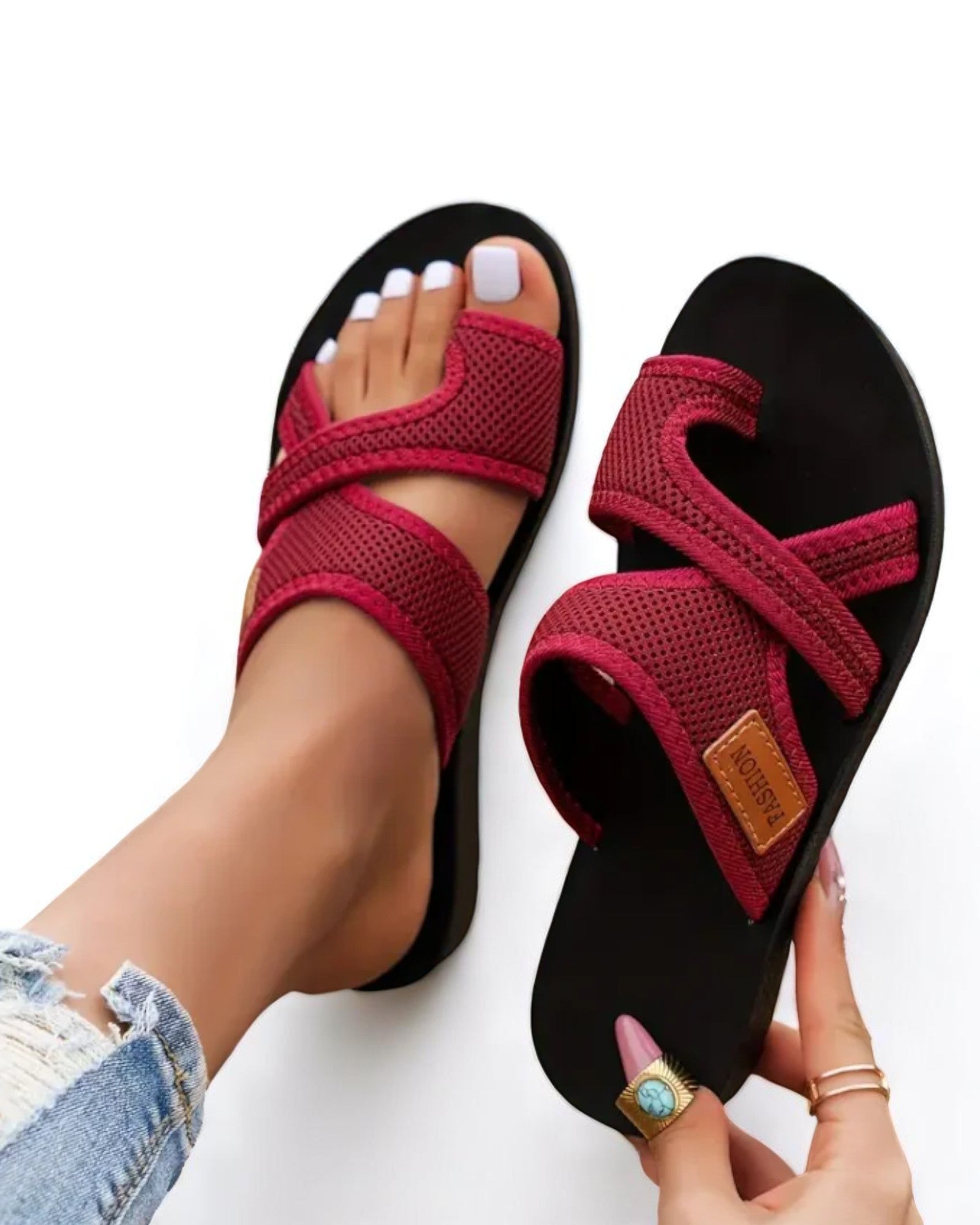 Ina Perforierte Mesh-Sandalen
