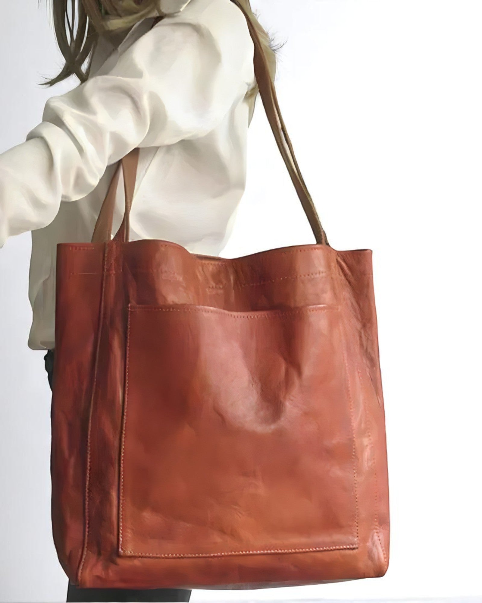 Violette Handgefertigte Ledertasche