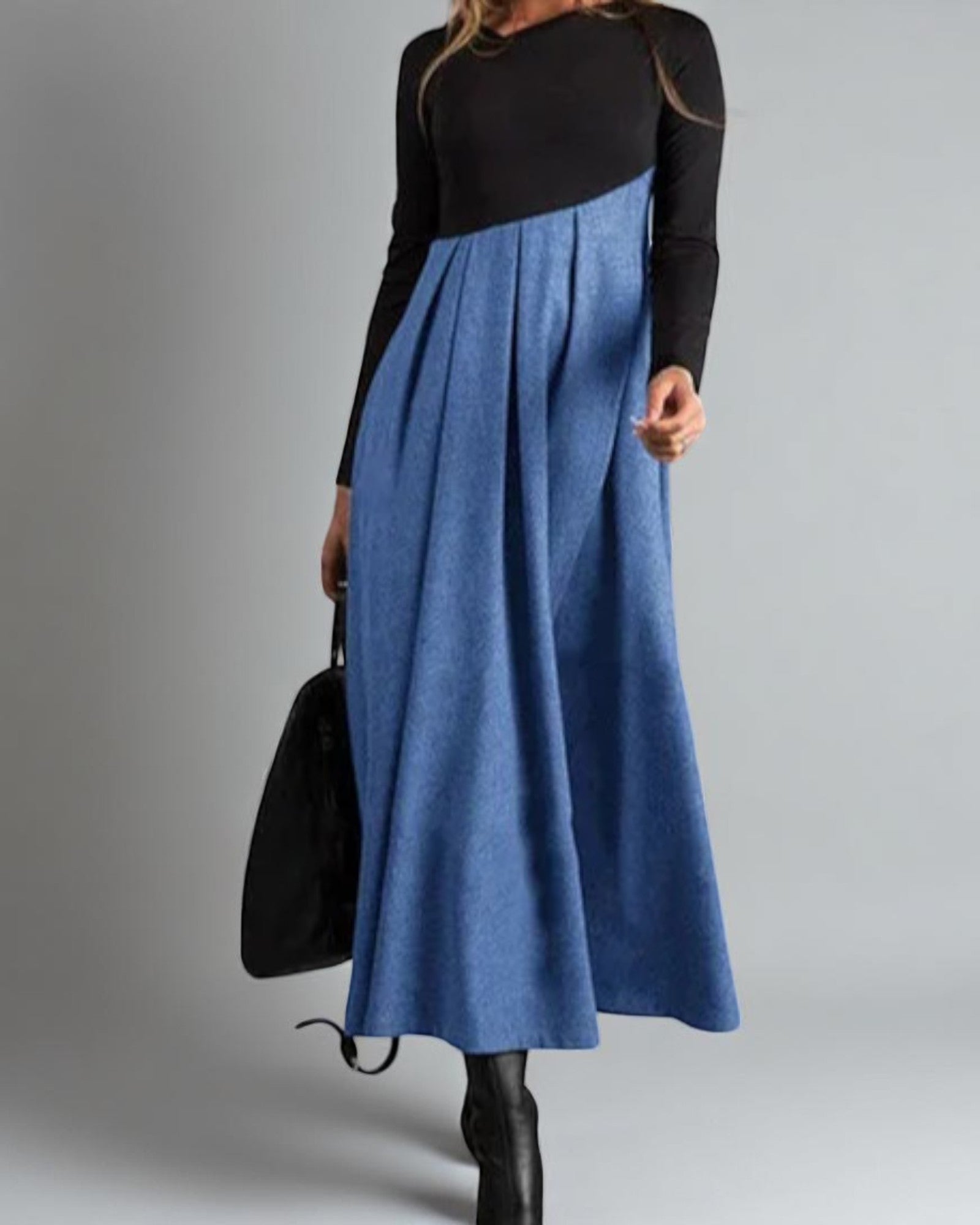 Flavia Elegantes Maxikleid in zwei Farben mit asymmetrischem Schnitt