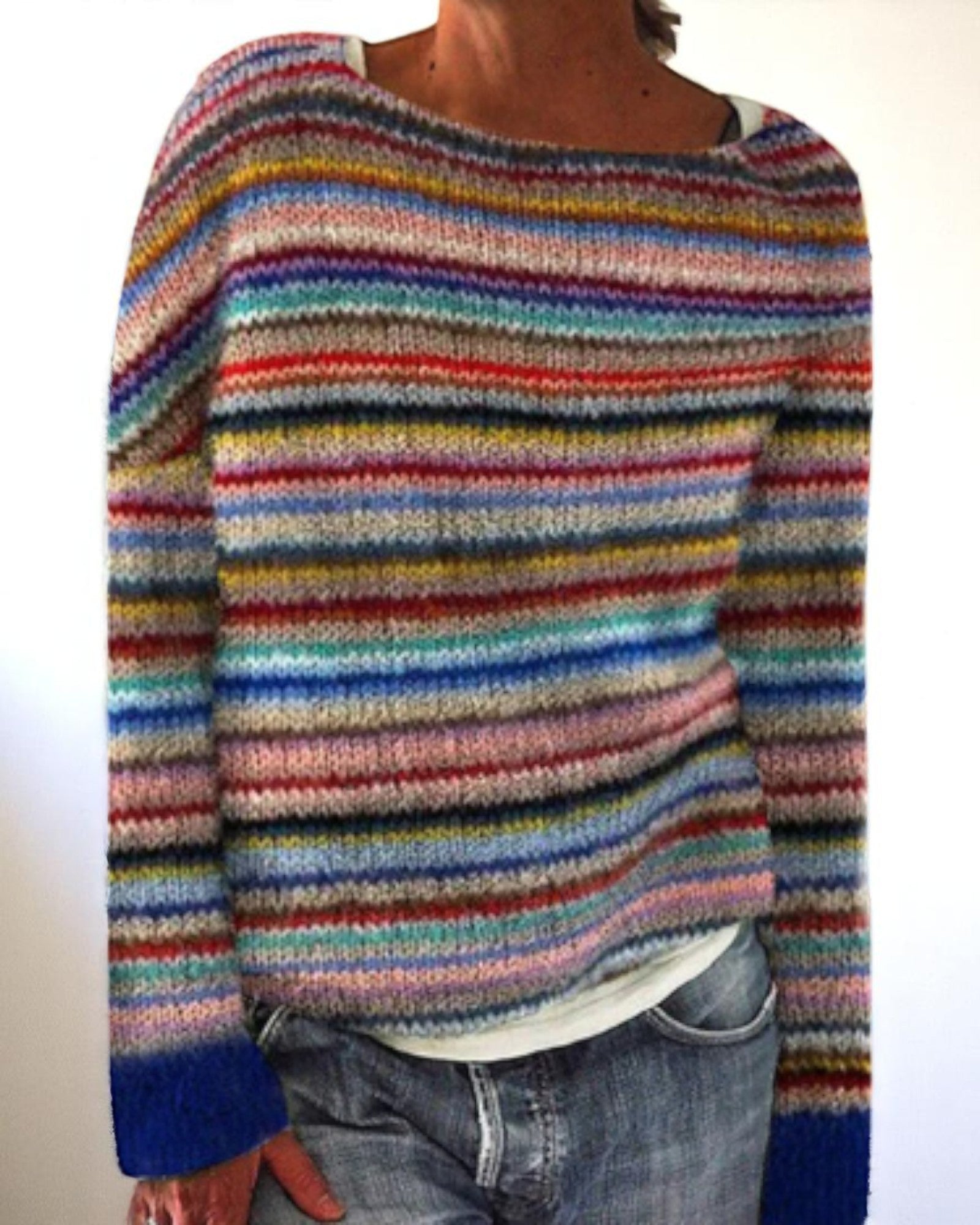 Calina Pullover mit Regenbogenstreifen