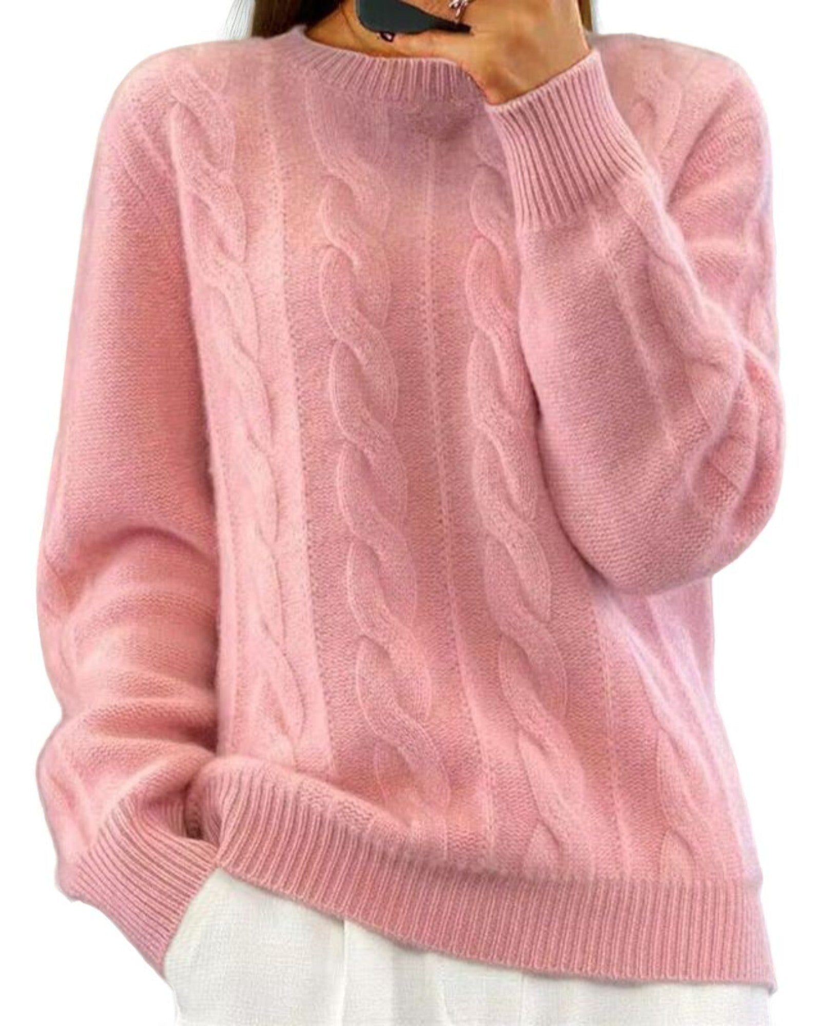 Tatiana Pullover mit Zopfmuster – klassisch, weich und vielseitig
