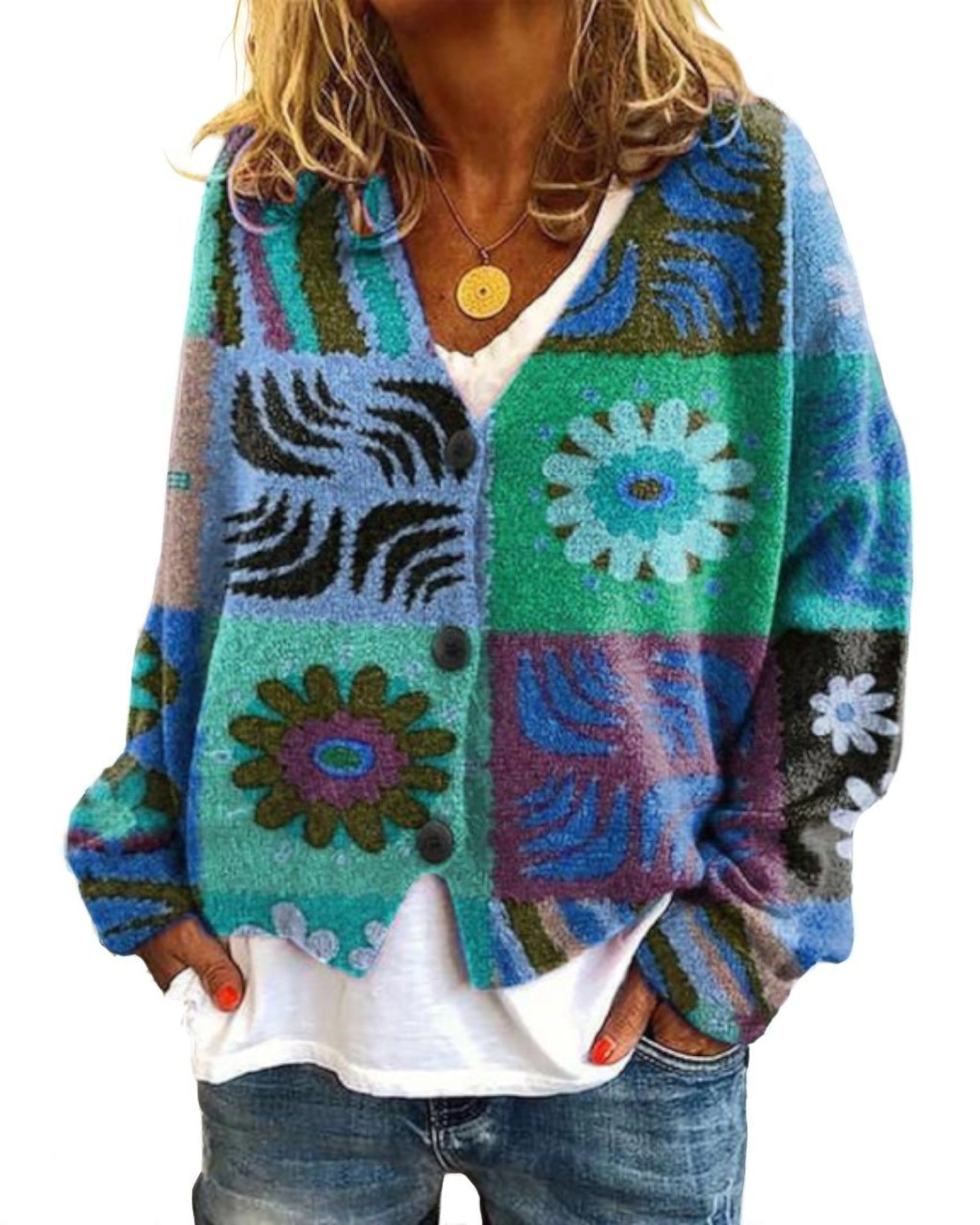 Selena Bunter Boho-Cardigan